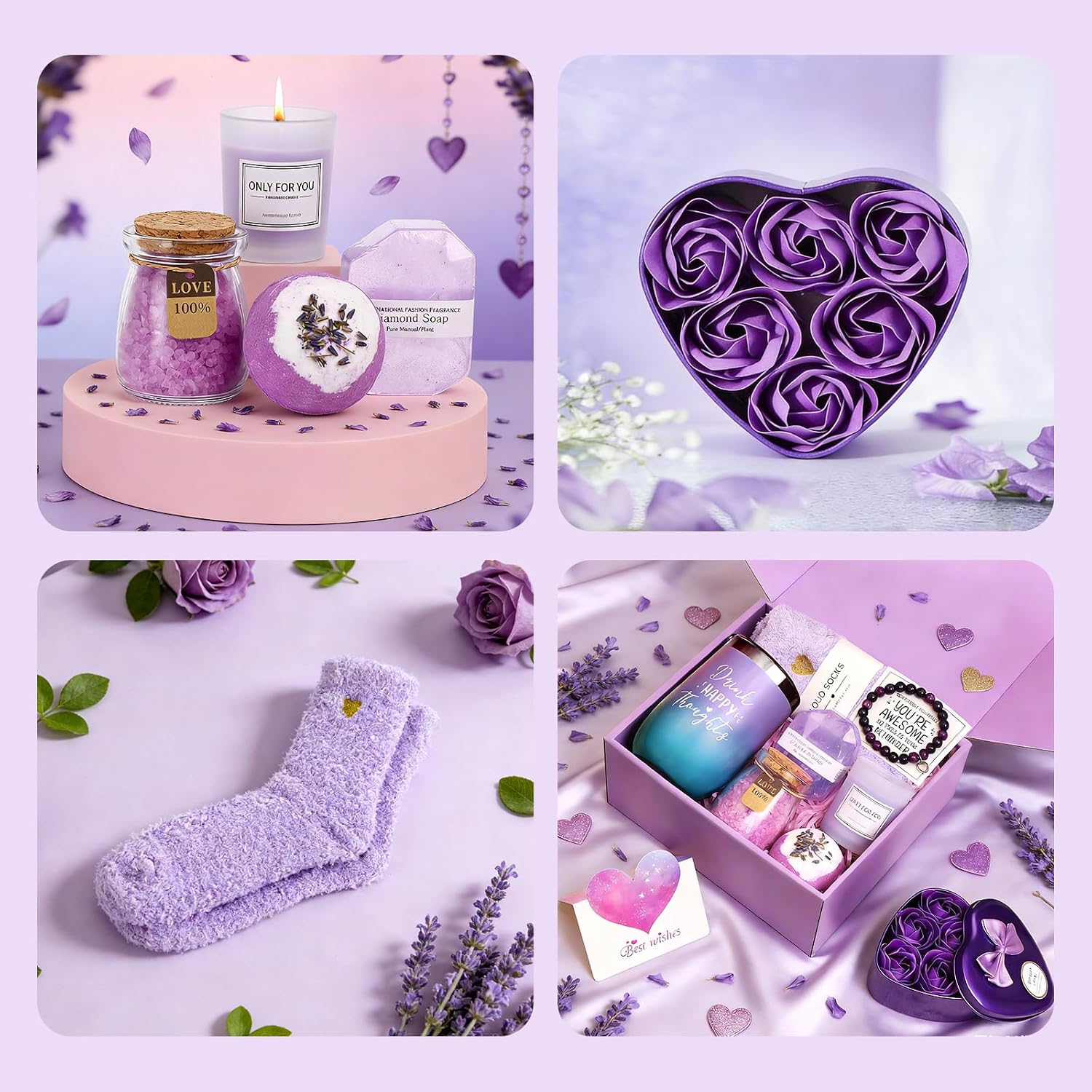Detalle de Grand Start Geschenke für Frauen – 10-teiliger Entspannungs-Set für Geburtstag, Valentinstag & Muttertag