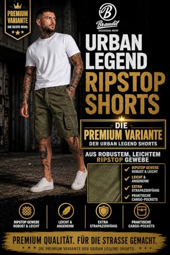 Detalle de Brandit Herren Urban Legend Shorts Cargos RS New Black 3XL