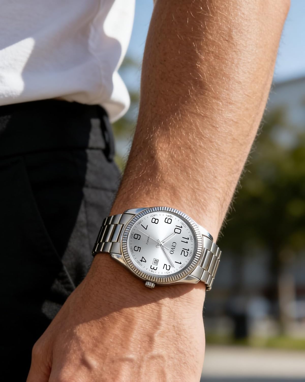 Thumbnail 5 de CIVO Silber Herrenuhr mit 39-mm Zifferblatt
