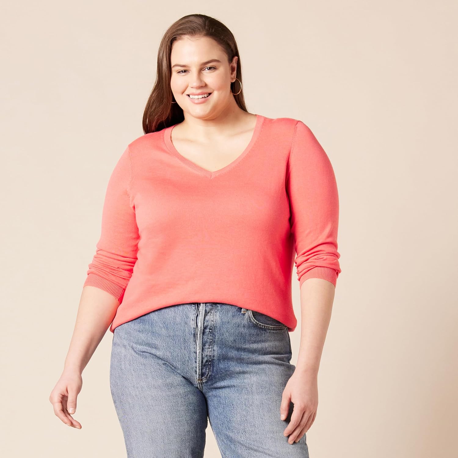 Thumbnail 5 de Amazon Essentials women’s lightweight V-neck long-sleeve jumper (regular fit, plus size)