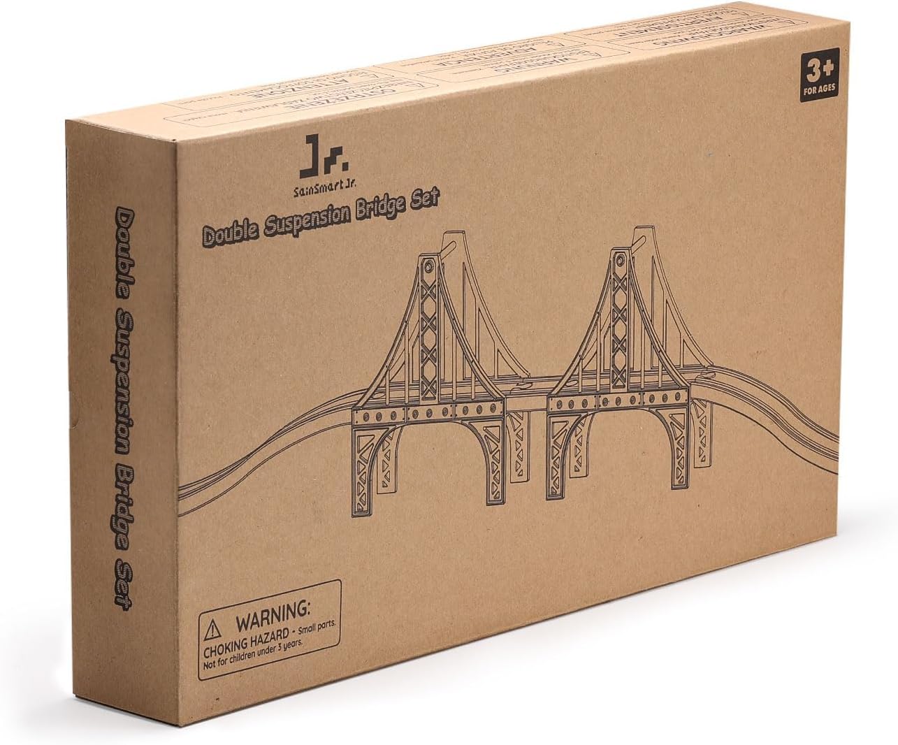 Detalle 1 de SainSmart Jr. Set accessori per treno in legno: ponte sospeso e gru, compatibile Brio, Thomas e Melissa & Doug