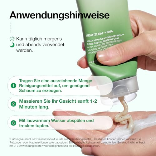 Thumbnail 6 de ANUA Heartleaf Quercetinol Pore Deep Cleansing Foam – Sanfte Tiefenreinigung mit Heartleaf & Hyaluronsäure