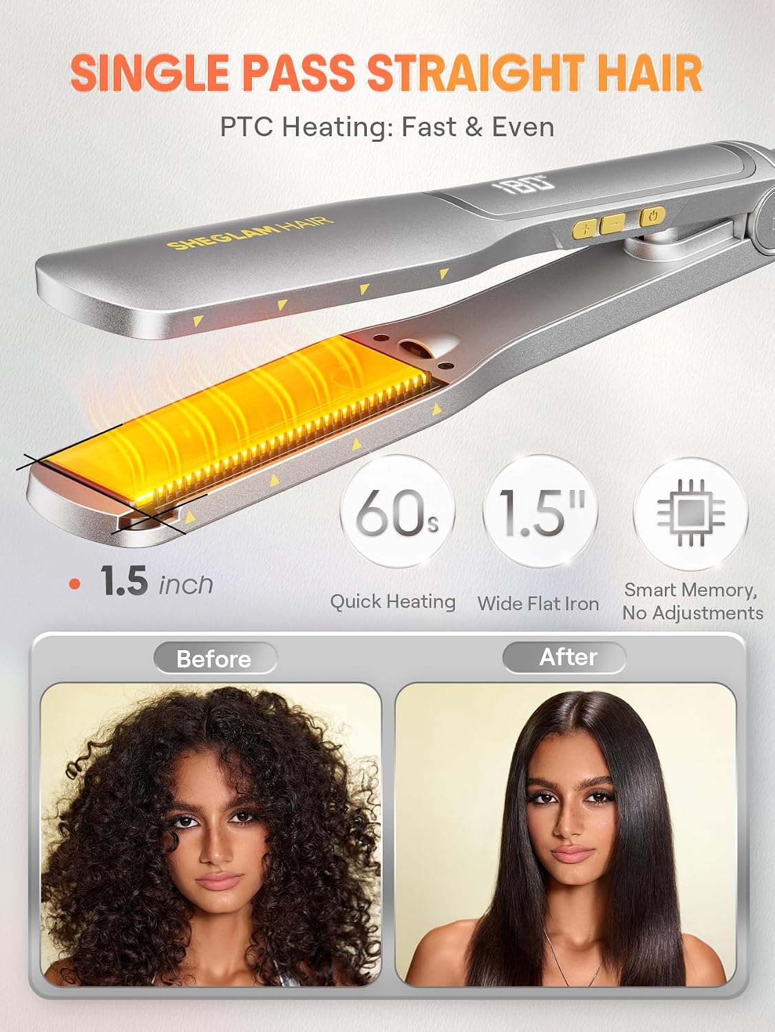 Detalle 2 de SHEGLAM Flat Iron 1.5-inch