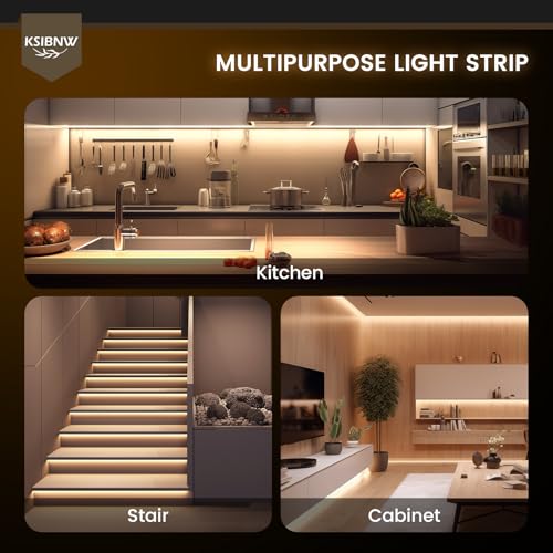 Detalle 2 de KSIBNW Striscia LED COB 12V 10M (5m x 2) – 320 LED/m, Bianco Naturale 4000K, 8mm, Adesiva, Flessibile
