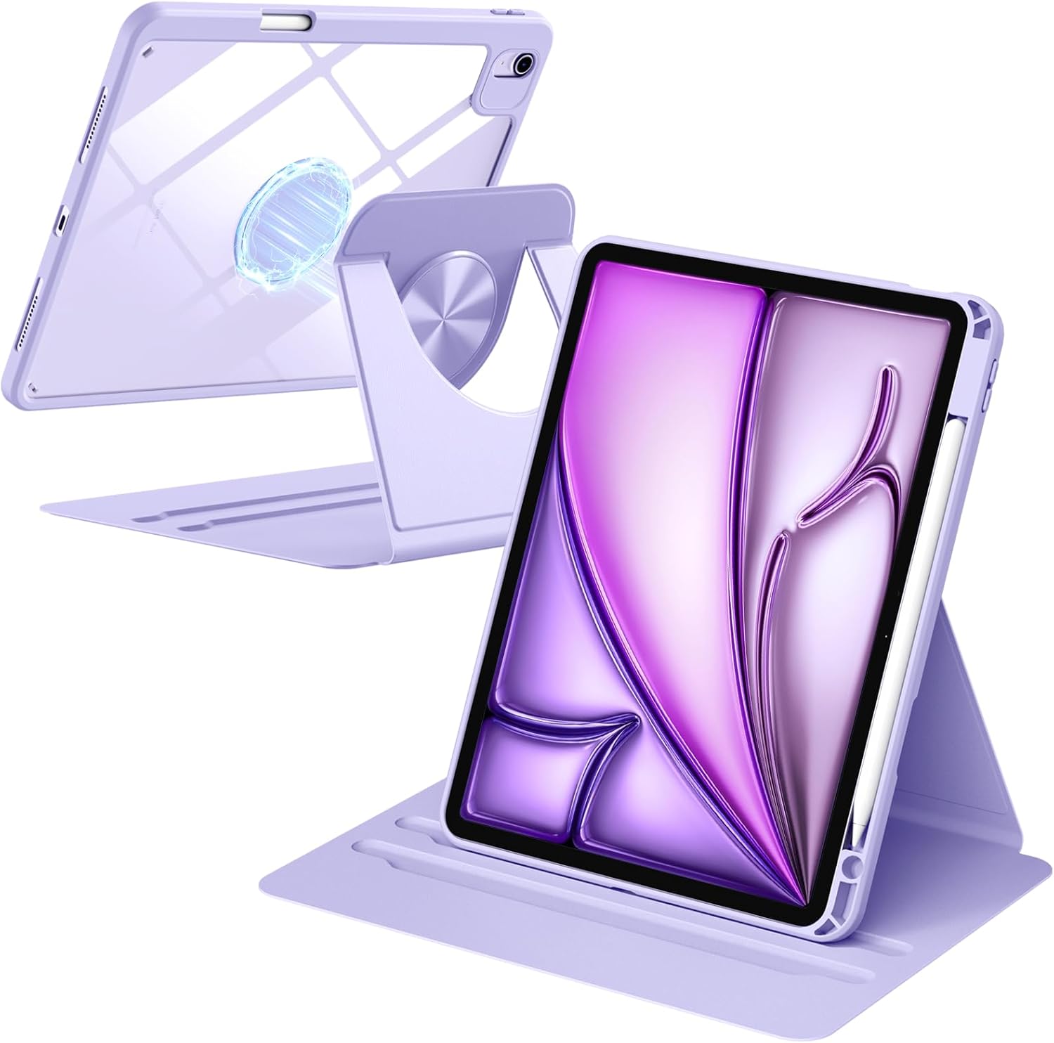 Detalle de DriveGo 360° Drehbare Hülle für iPad Air 11 Zoll und iPad Pro 11 Zoll – Lavendel