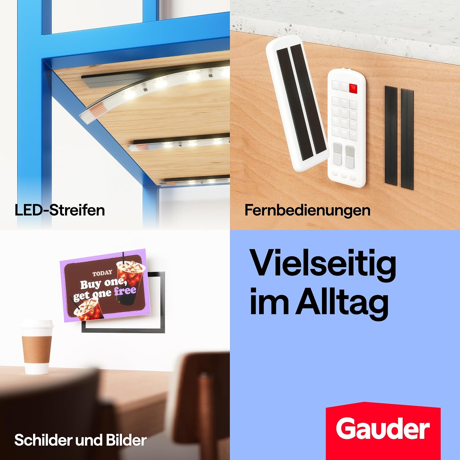 Detalle de GAUDER A+B Magnetband für Fliegengitter & Moskitonetze – selbstklebende Magnetstreifen (1+1 m)