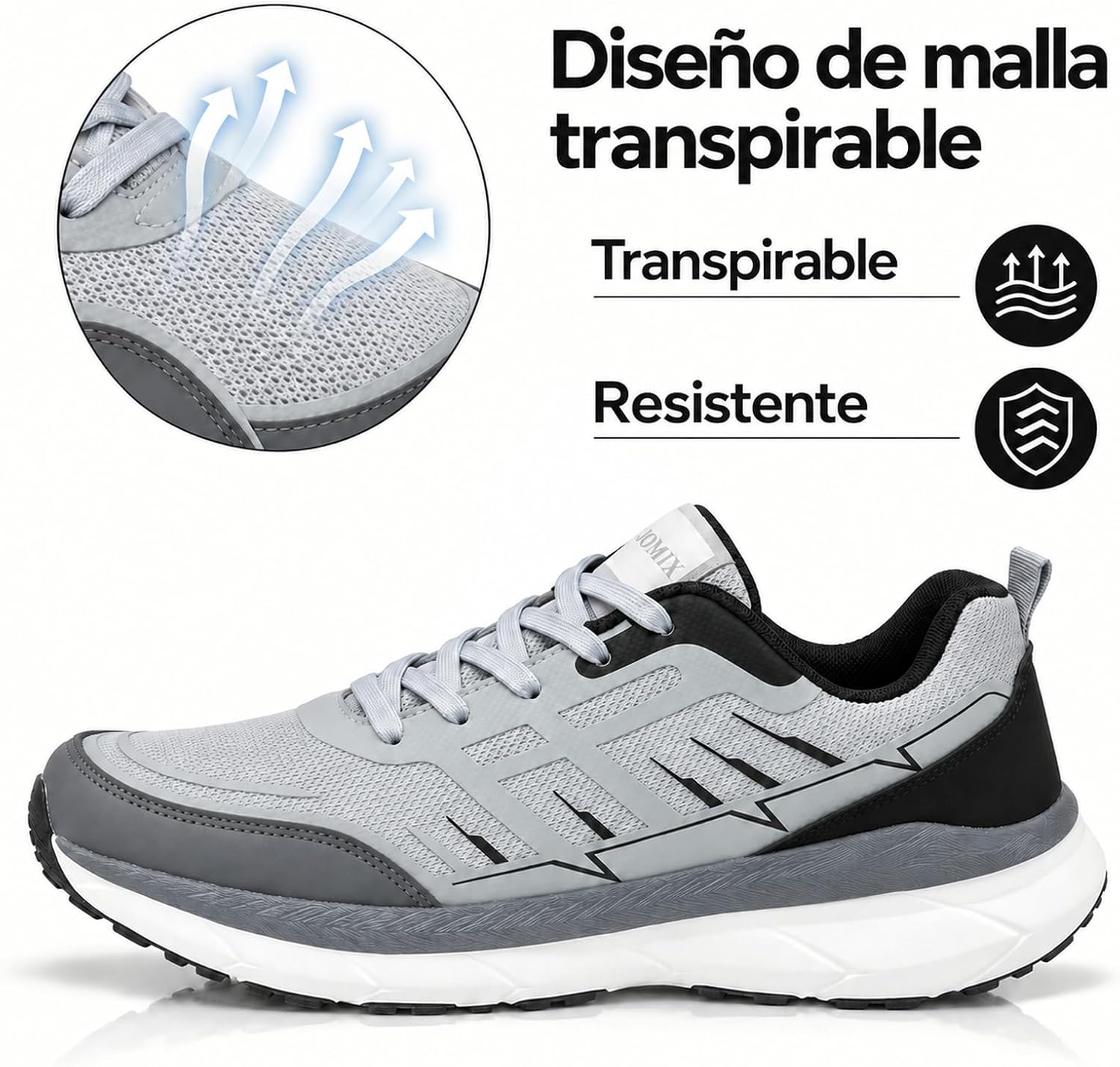 Detalle 1 de JOMIX MOS260002 herensportschoenen met ademend mesh en vetersluiting