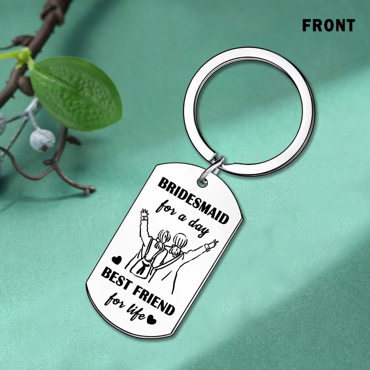 Detalle 2 de Yrerndre Bridesmaid Gift – Engraved Thank You Keyring