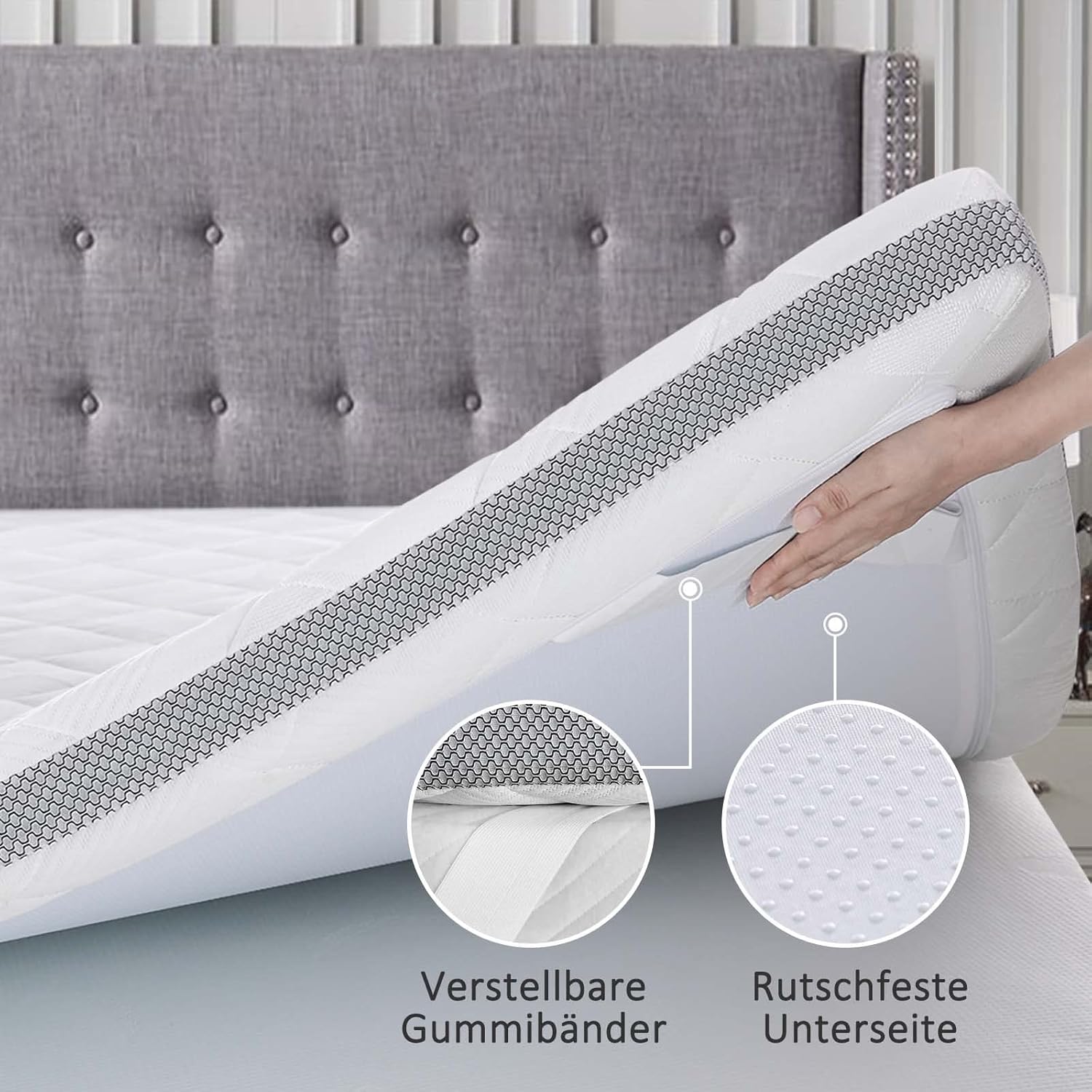 Thumbnail 3 de BedStory Gel Topper 90x200 cm H3/H4 mit 7,5 cm Kaltschaumkern und 3D-Netzbezug