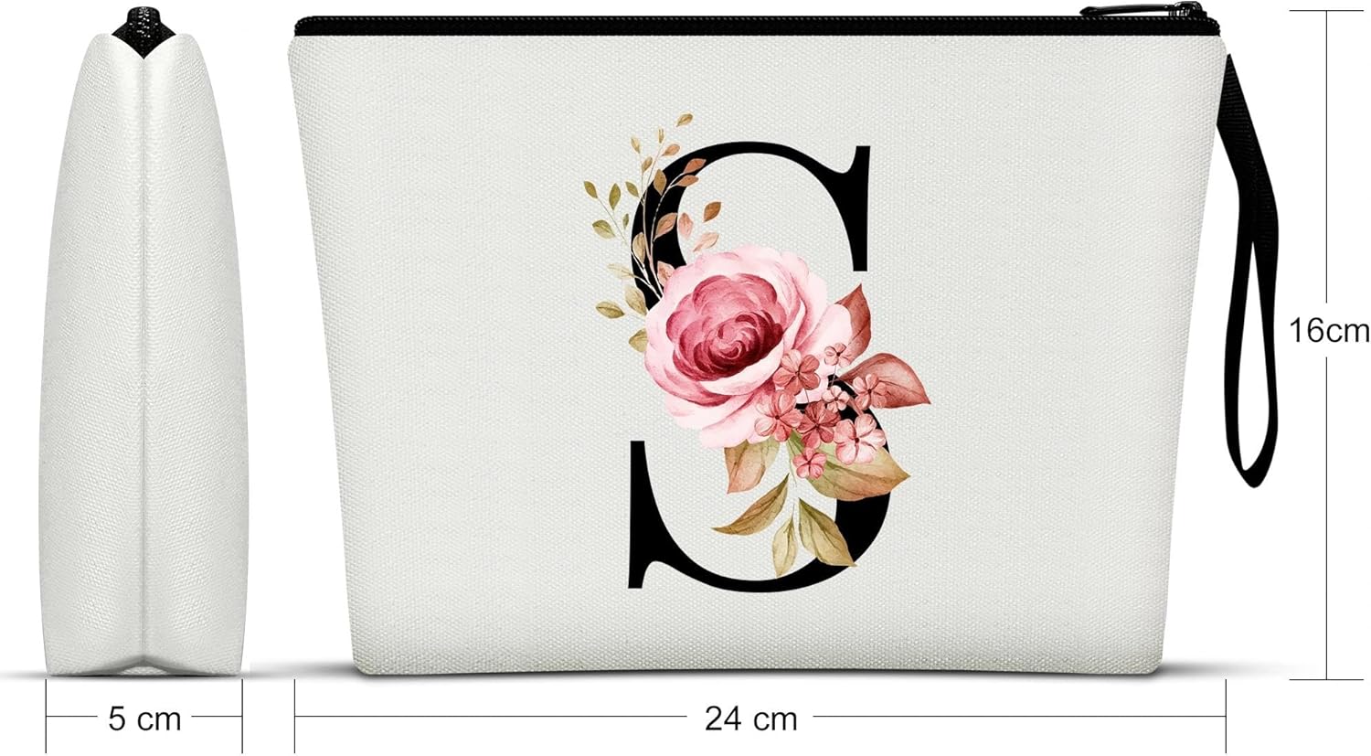 Detalle de Vavabox A-Z Personalisierte Kosmetiktasche – individuelles Geschenk für Frauen, Mütter, Freundinnen und Brautjungfern