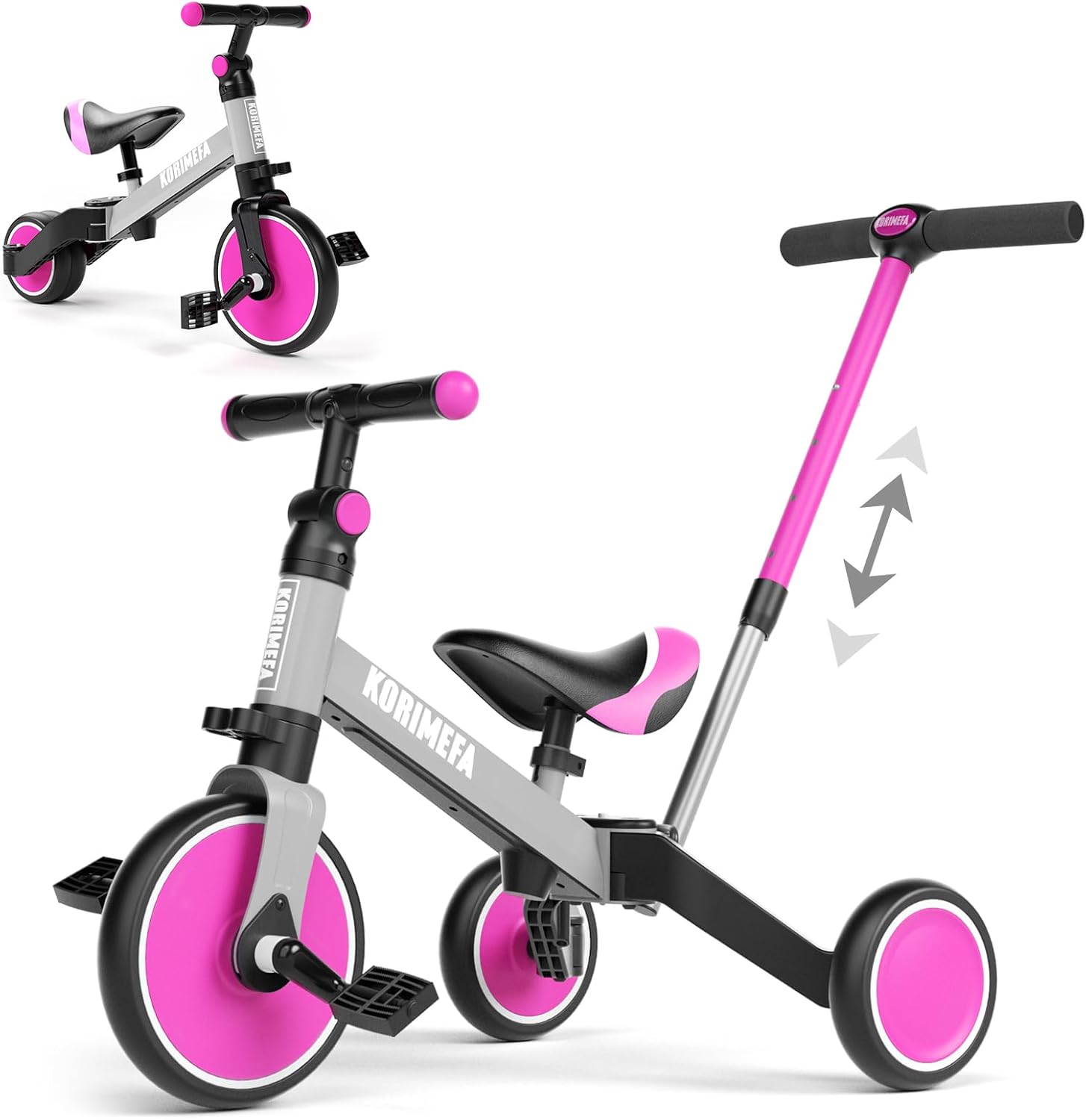 Thumbnail 6 de KORIMEFA Triciclo 4 in 1 con maniglione per genitore, sella e pedali regolabili (1–3 anni)