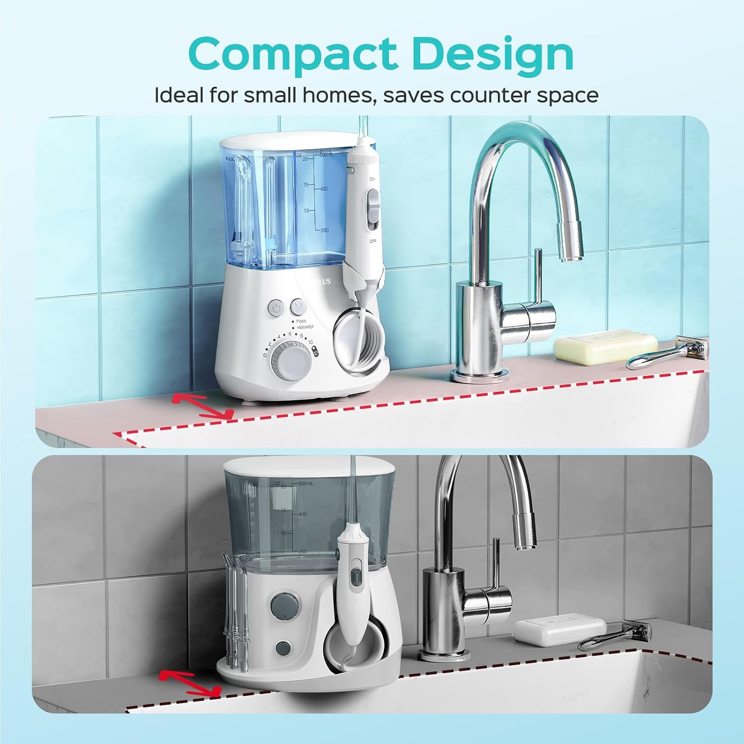 Thumbnail 6 de COSLUS E2 Water Flosser with 12 Pressure Settings, 2 Modes and 600 mL Tank