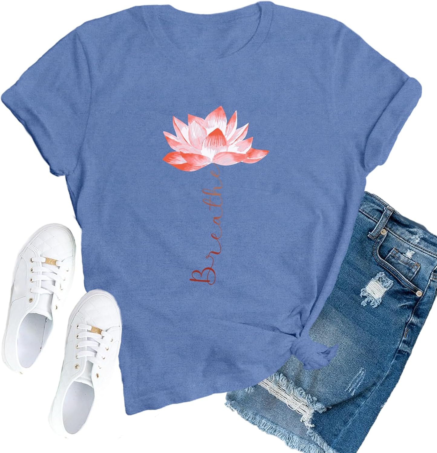 Detalle de SUWATOIN Women's Yoga Shirt: Elegant Breathe Tee for Yoga, Pilates & Meditation