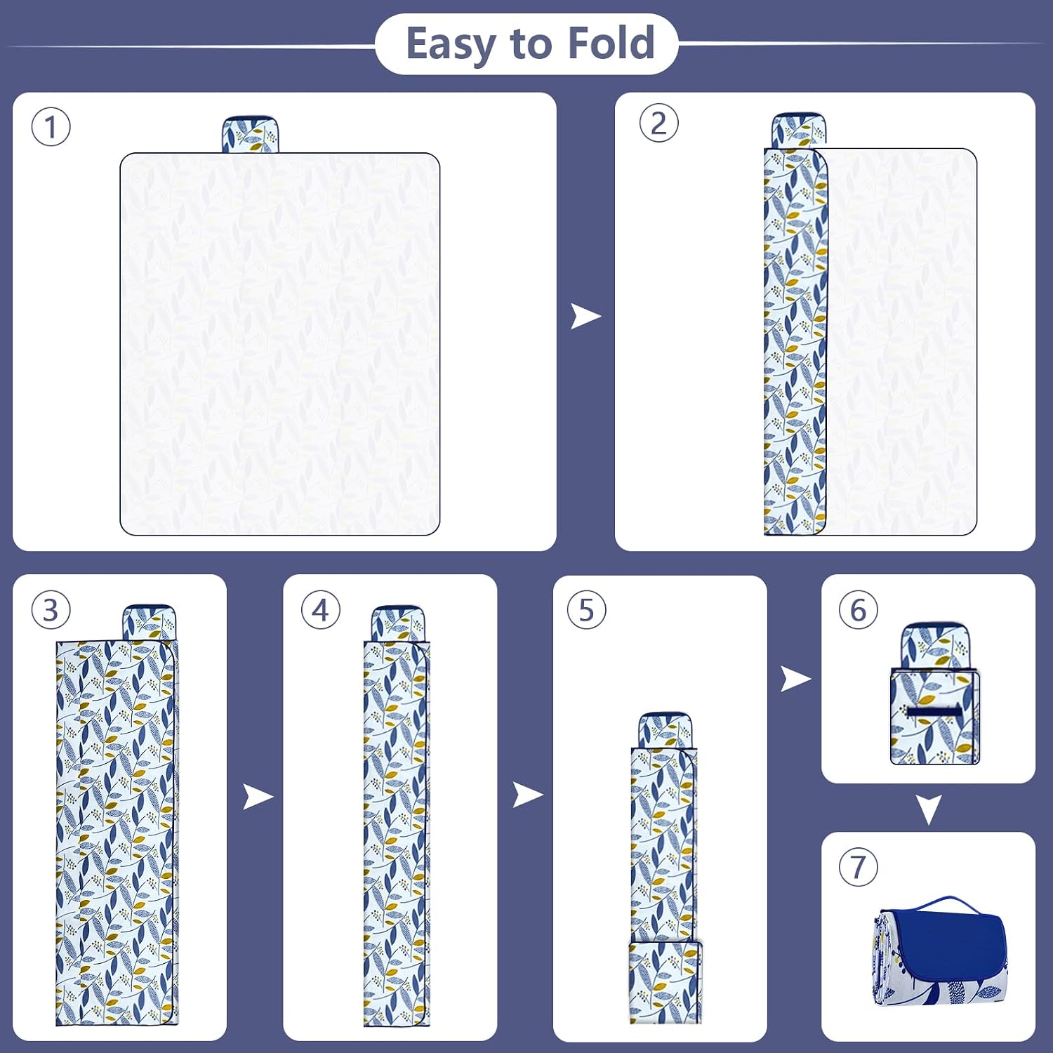Thumbnail 6 de Habaylin Waterproof Picnic Blanket, 79" x 79" Foldable Outdoor Mat