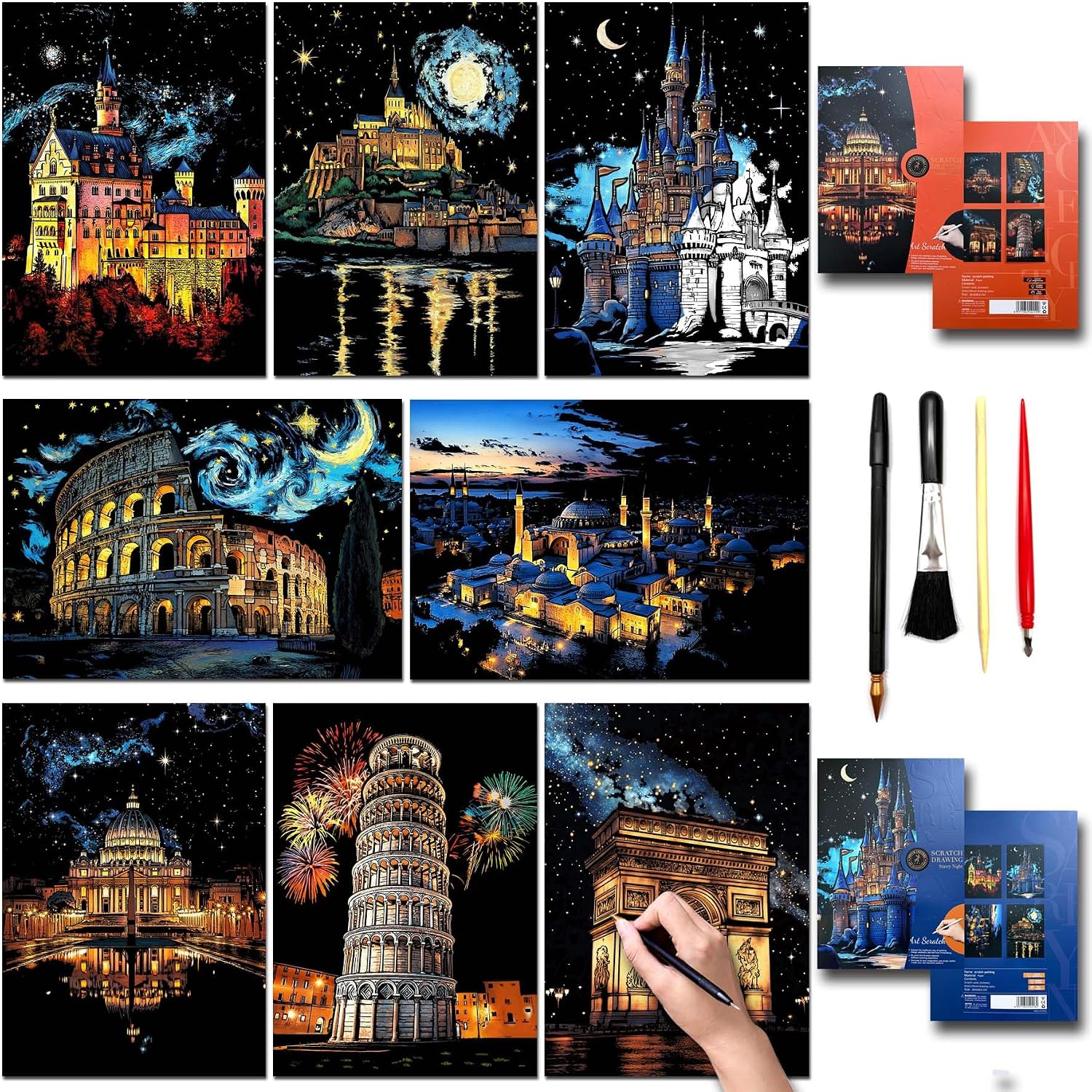 Detalle de DESINIK Scratch Art Kit A3