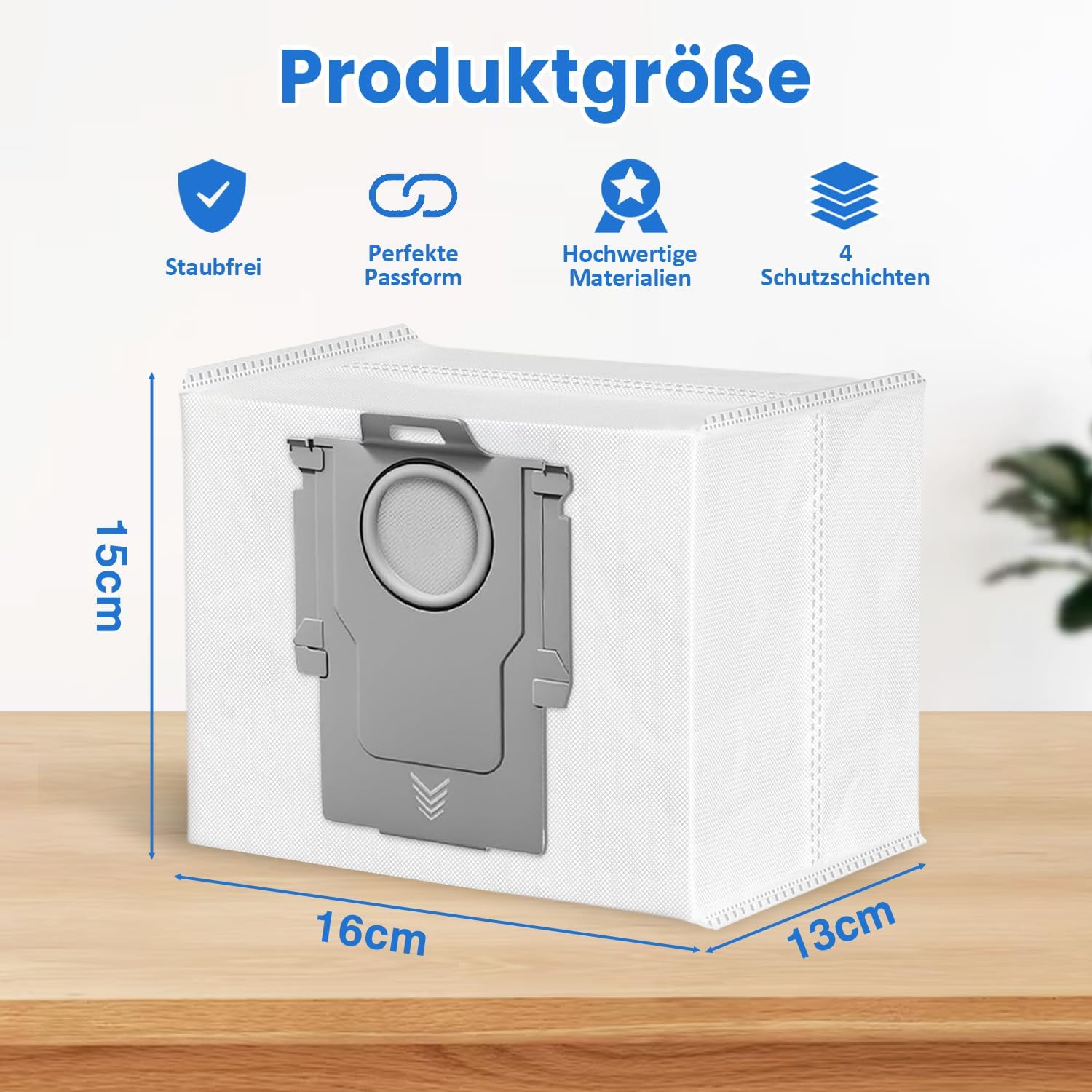 Detalle de 10 Stück Staubbeutel für Roborock S7 Max Ultra bis Q8 Max – 3L Große Kapazität