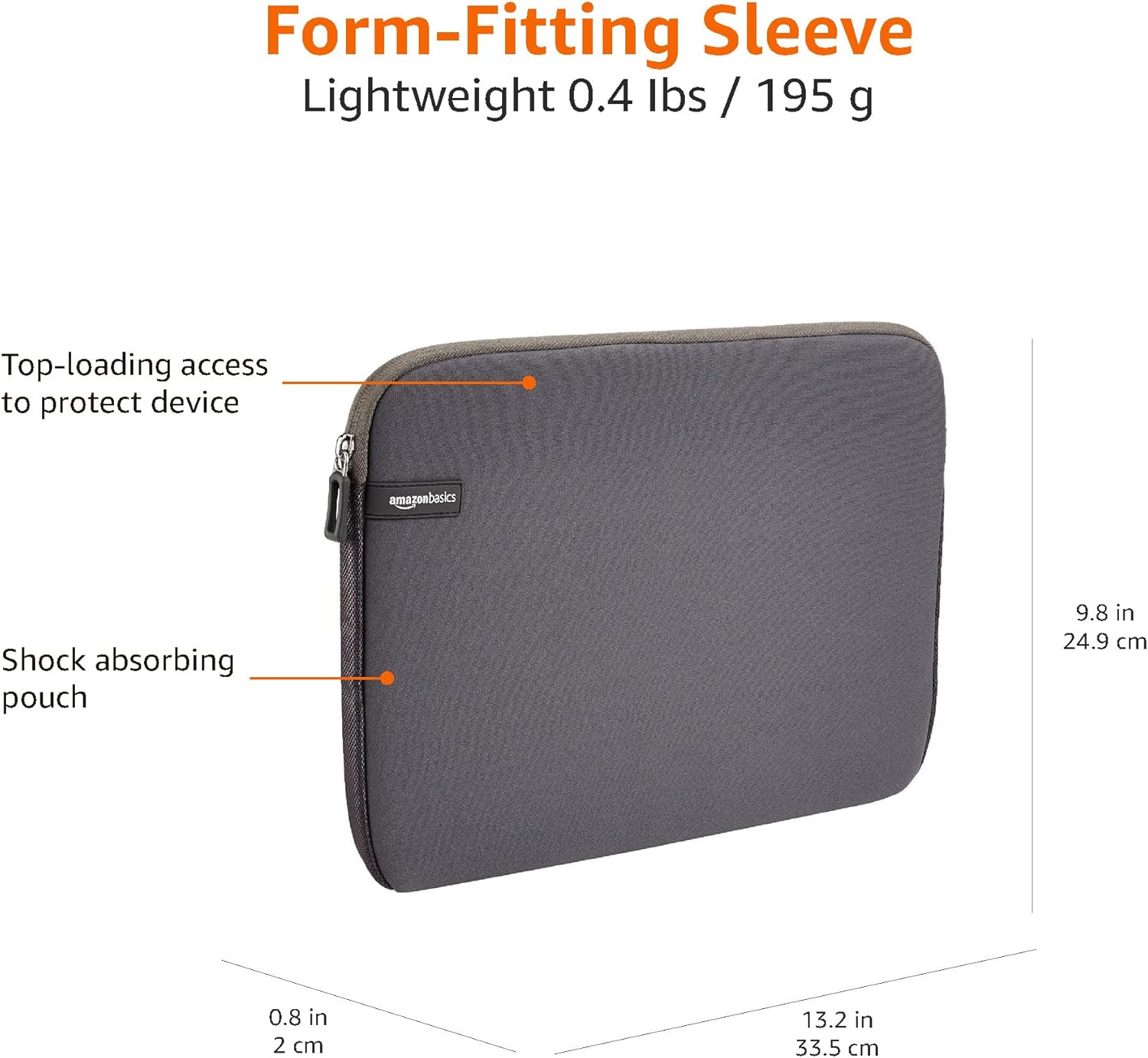 Thumbnail 4 de Amazon Basics Laptop-Schutzhülle für 13,3" (Grau) – Neopren-Tasche mit Reißverschluss