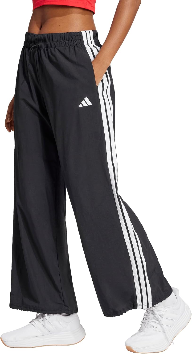 Detalle de adidas Donna Essentials 3-Stripes Lifestyle Woven Parachute Pants - Nero/Bianco, M
