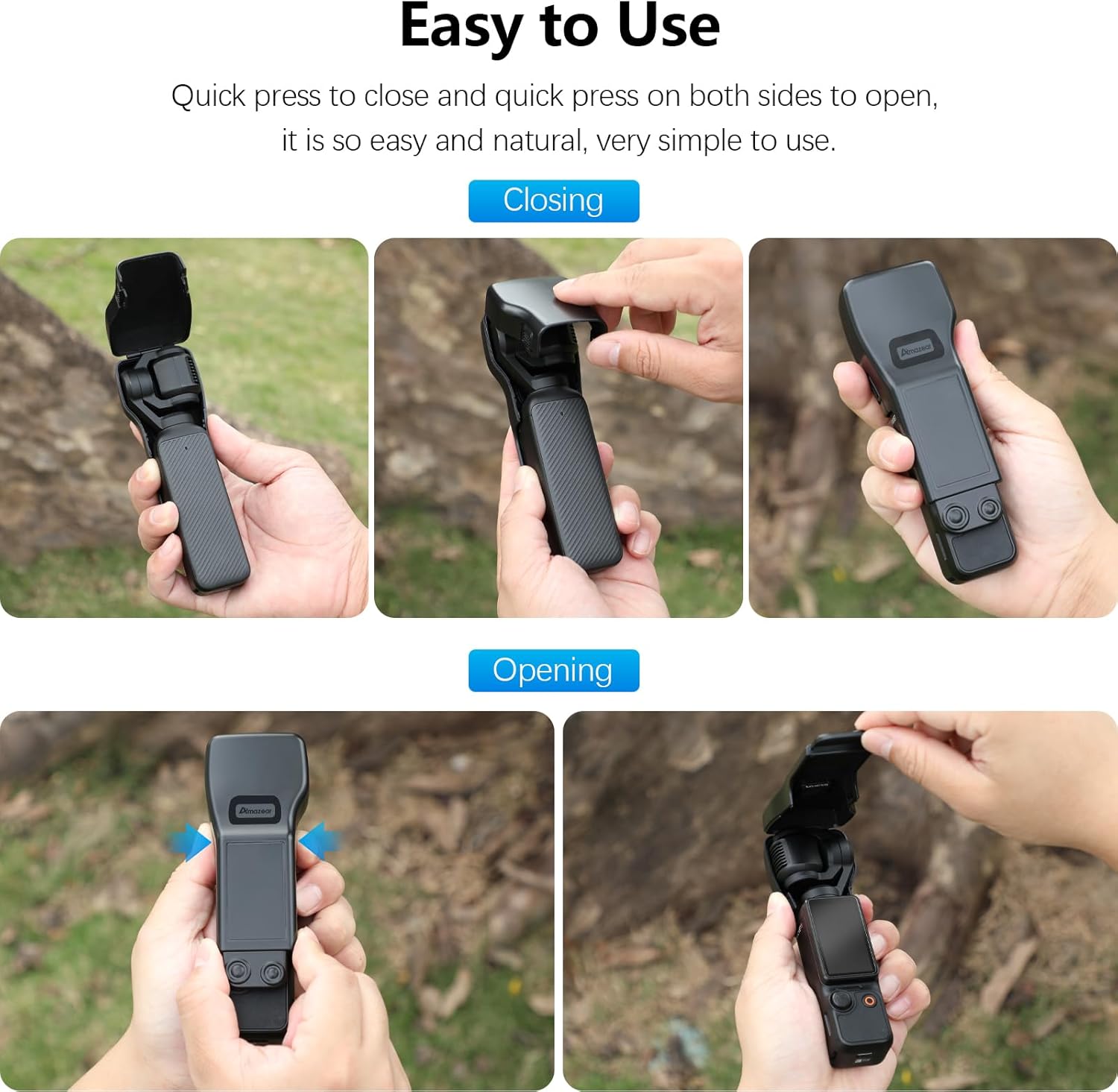 Thumbnail 5 de AMAZEAR custodia protettiva rigida con copriobiettivo per DJI Osmo Pocket 3 (accessori), compatta e ad apertura/chiusura rapida, nero