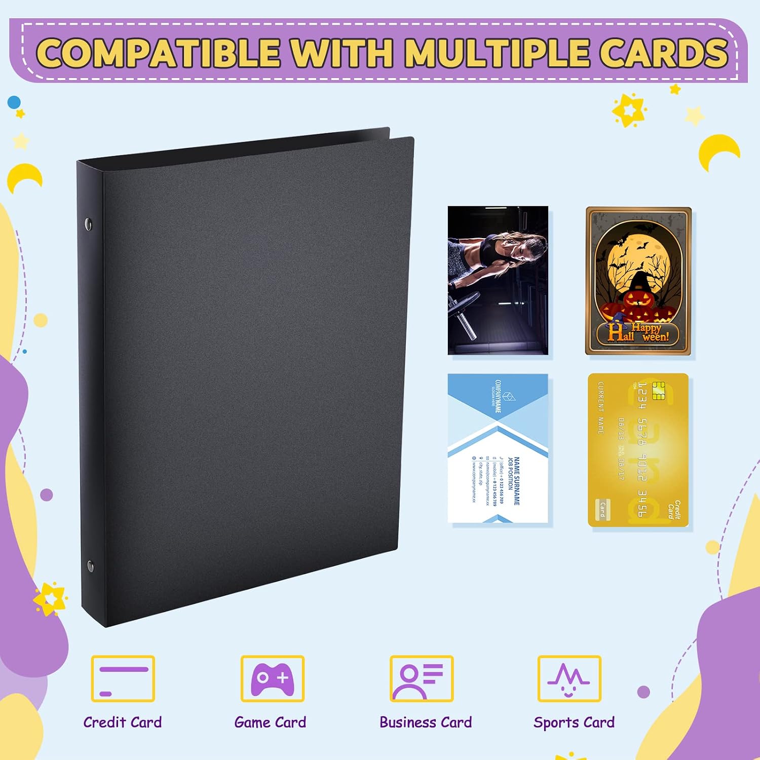 Detalle de Lictin 9-Pocket Trading Card Album (396 pockets) – black card binder for trading card games