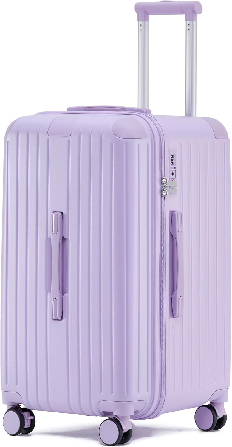 Detalle de LIGHTGO Großraum-Koffer 23 kg – 27 Zoll Violet (3-stufiger Teleskopgriff, 100% PC, Stoßfester Eckenschutz)