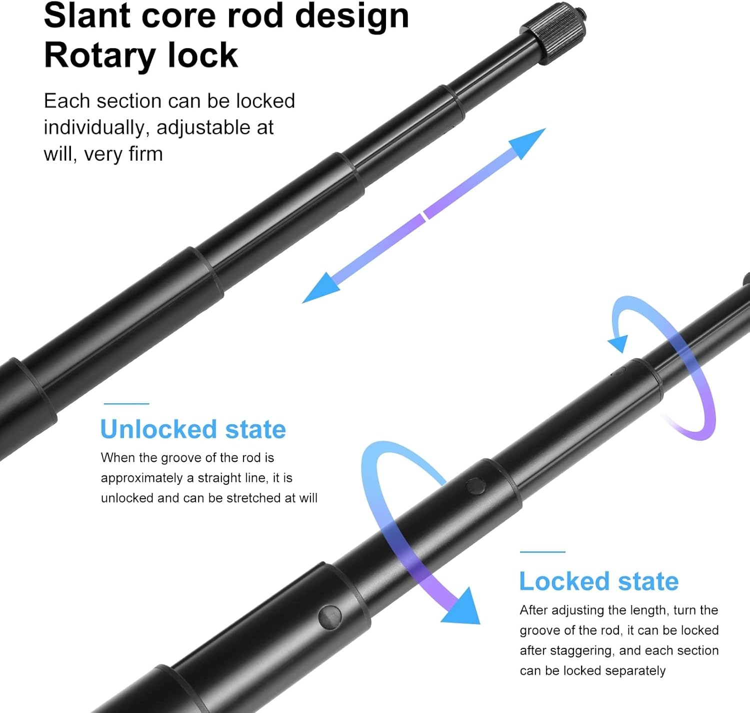 Detalle de PULUZ 2-in-1 Selfie Stick Tripod for Insta360 X4/X3, DJI Osmo Action and 360 Cameras