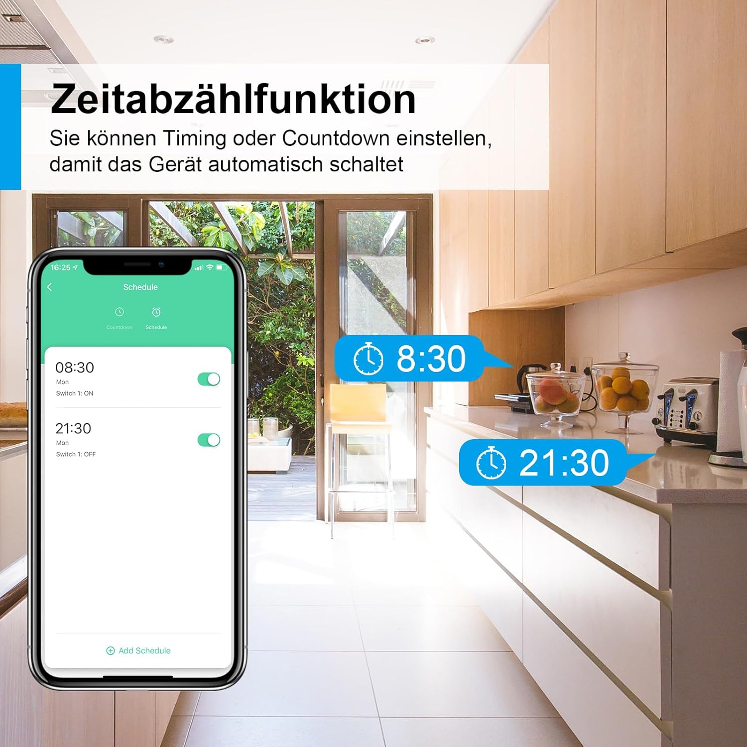 Thumbnail 4 de ANTELA WLAN Smart-Steckdose mit Strommessung (16A) – steuerbar per App & Sprachassistent, 2,4 GHz