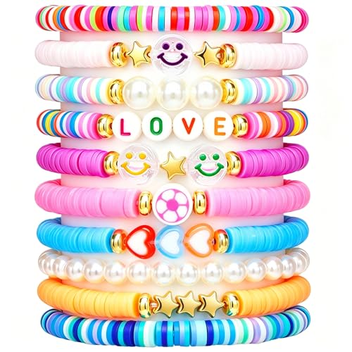Detalle de CHENSILAIYI Friendship Bracelets for Girls: 10-Piece Beaded Matching Bracelet Set