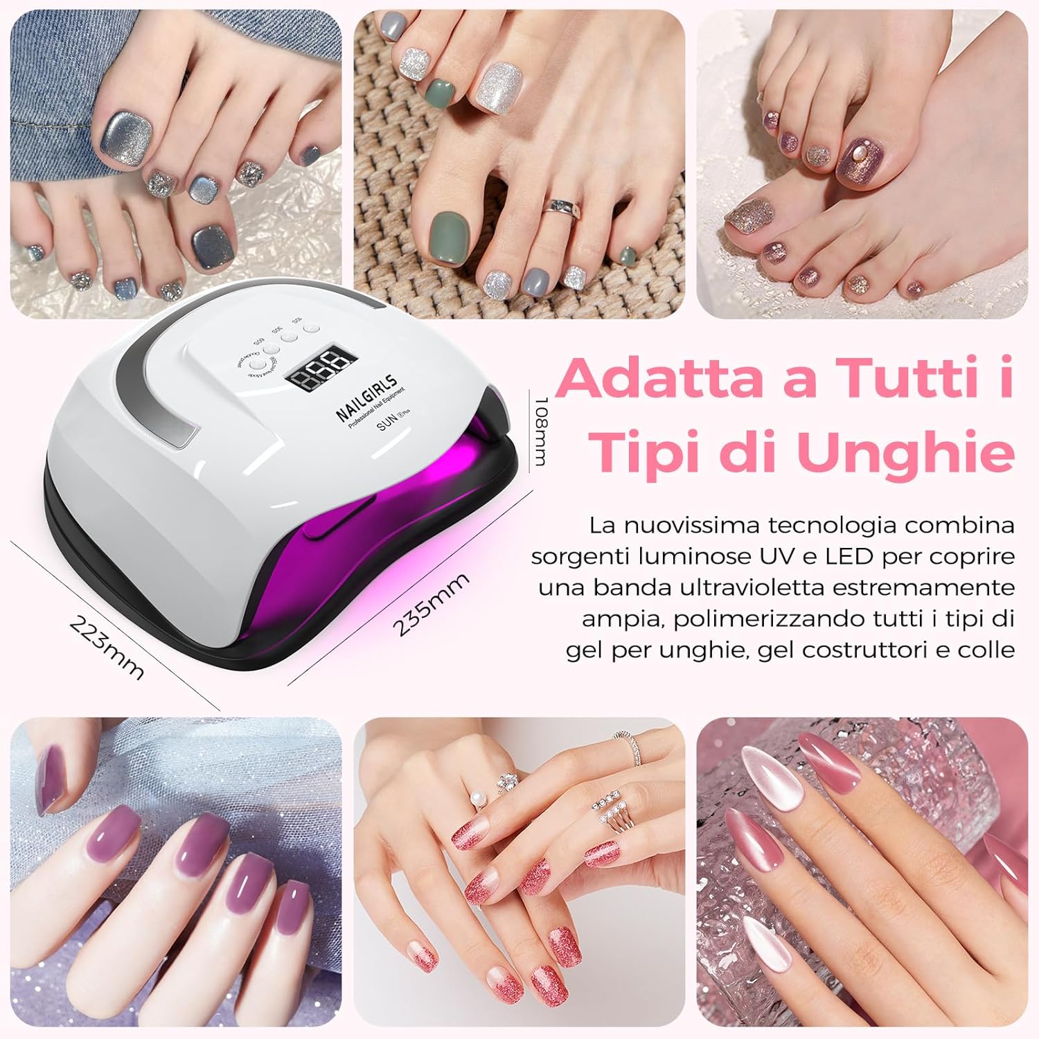 Thumbnail 6 de NAILGIRLS Lampada UV 268W per unghie