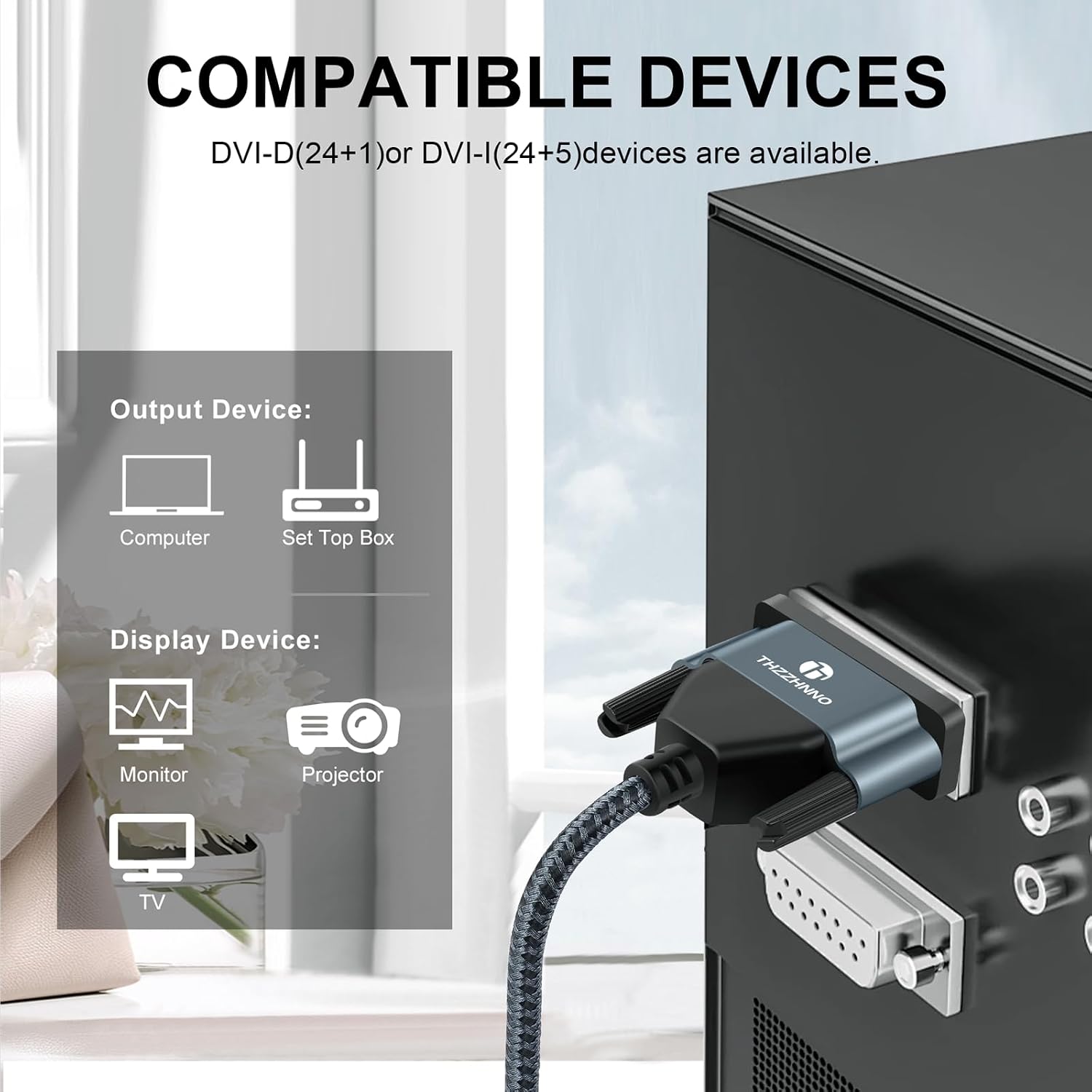 Detalle de Thzzhnno DVI-Kabel 2 m 🔌