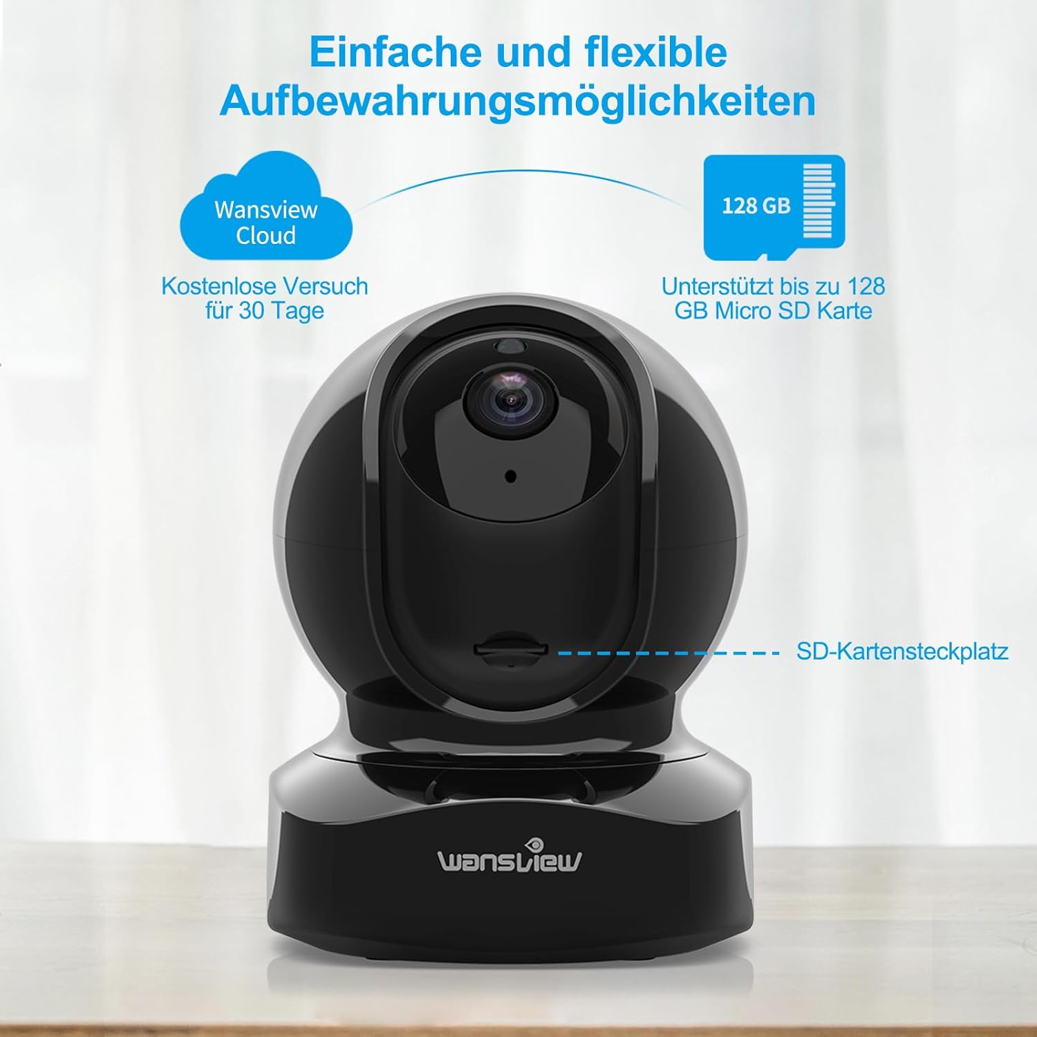 Thumbnail 6 de Wansview 2K Hundekamera mit App – Innenüberwachung für Haustiere, 2,4 GHz WLAN, Nachtsicht, Bewegungserkennung