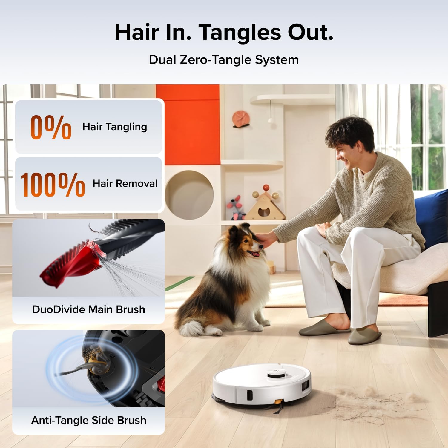 Detalle 2 de roborock Qrevo 2 Pro Robot Vacuum and Mop, 20,000 Pa, Zero-Tangle