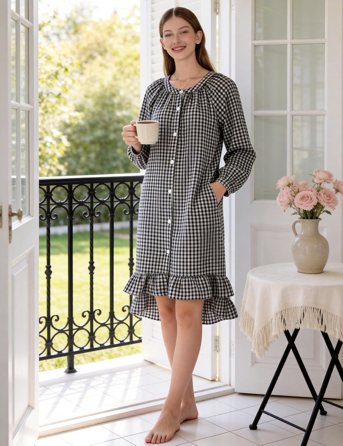 Detalle de PEHMEA Women's Nightgown in Cotton