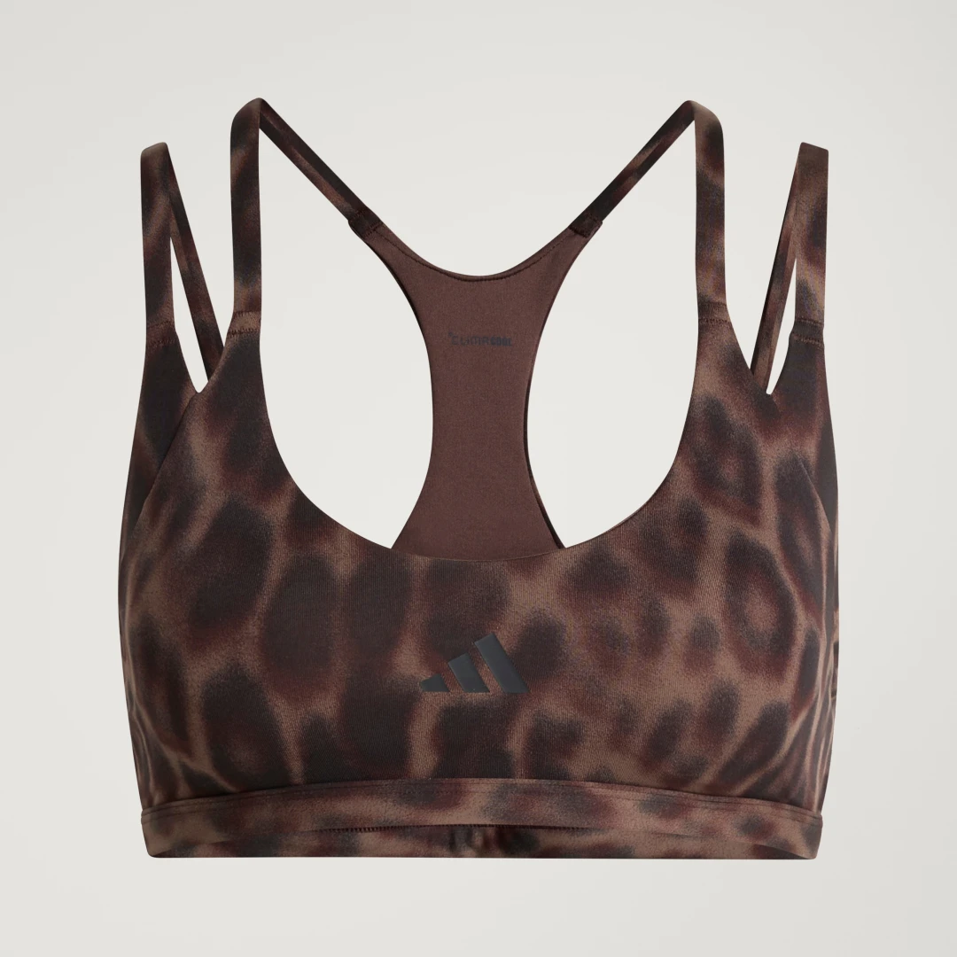 Detalle de Optime Leopard Strappy Light Support sujetador de Adidas