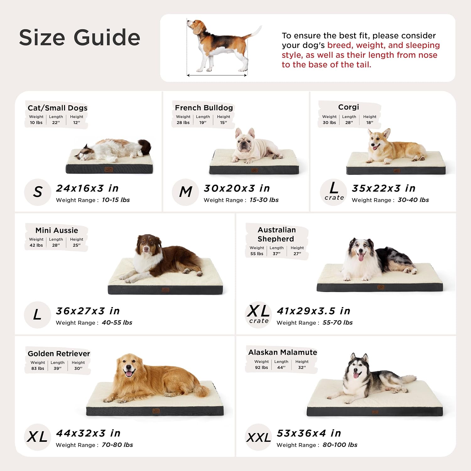 Thumbnail 6 de Bedsure Dog Bed 36 x 27 in