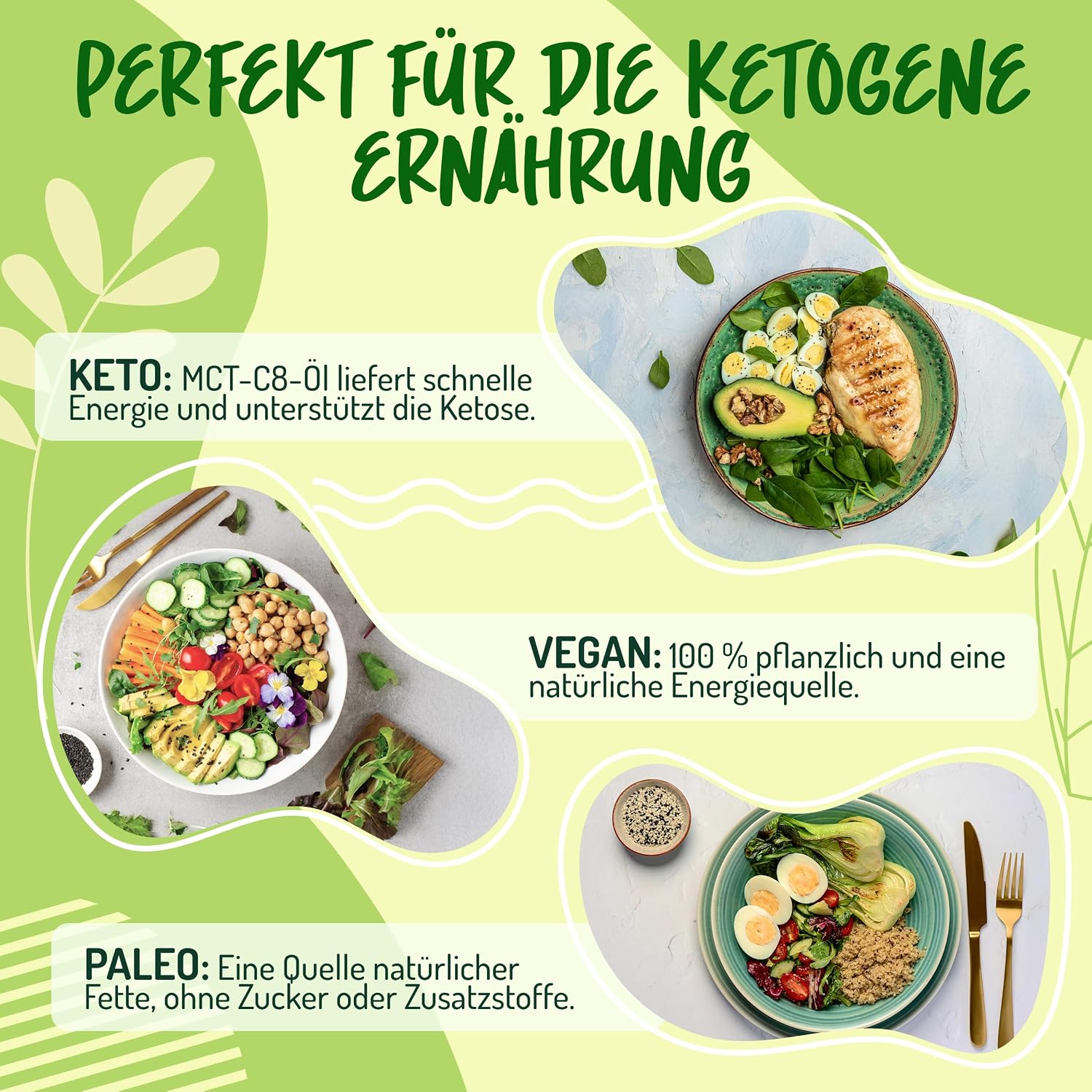 Detalle de C8 MCT Öl Bio – 1 L von CiboCrudo: Reinheit, Vielseitigkeit und nachhaltige Bio-Qualität