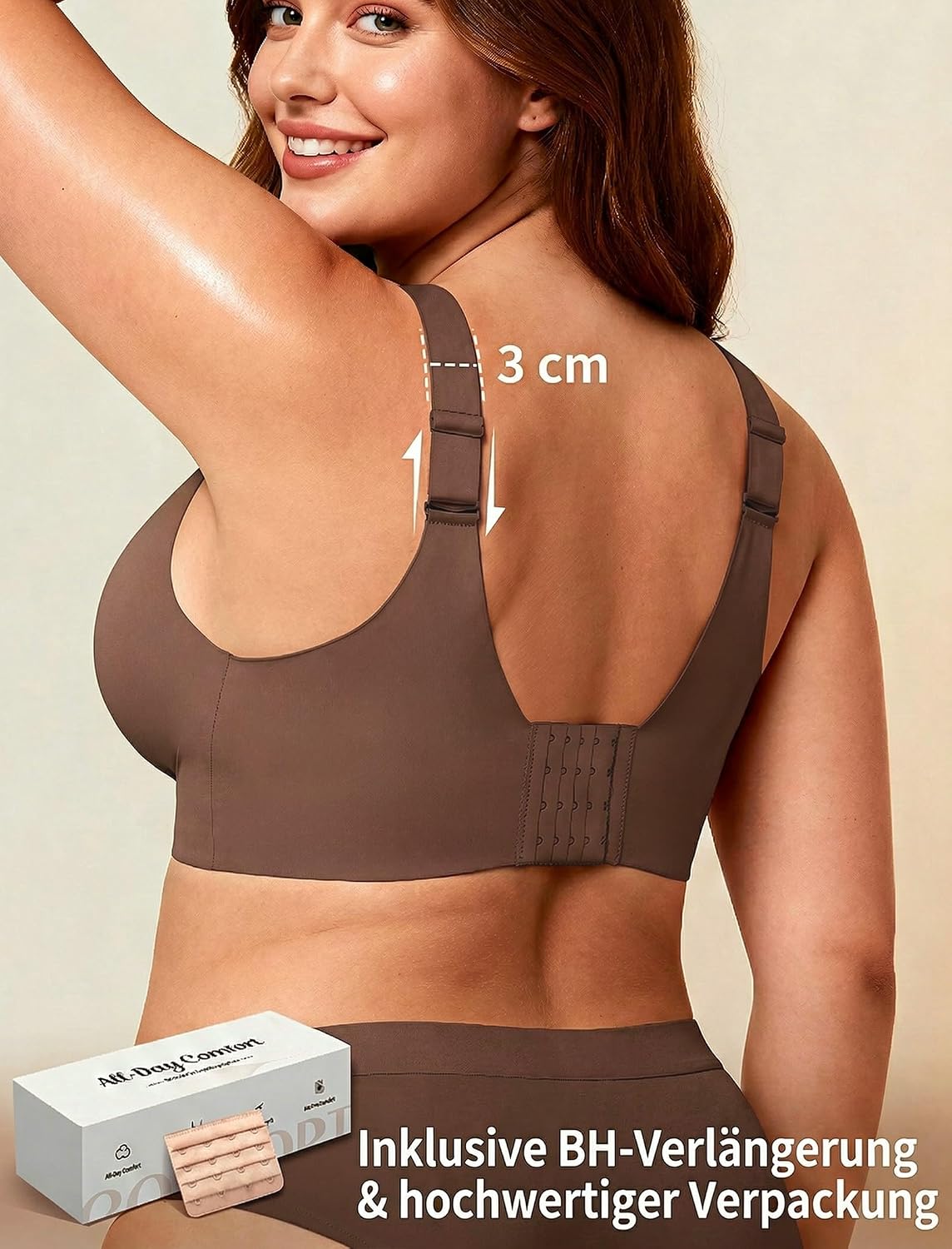 Detalle de Mivorica Jelly BH ohne Bügel – nahtloses Minimizer-/Entlastungs-Bustier für Schlaf & Alltag