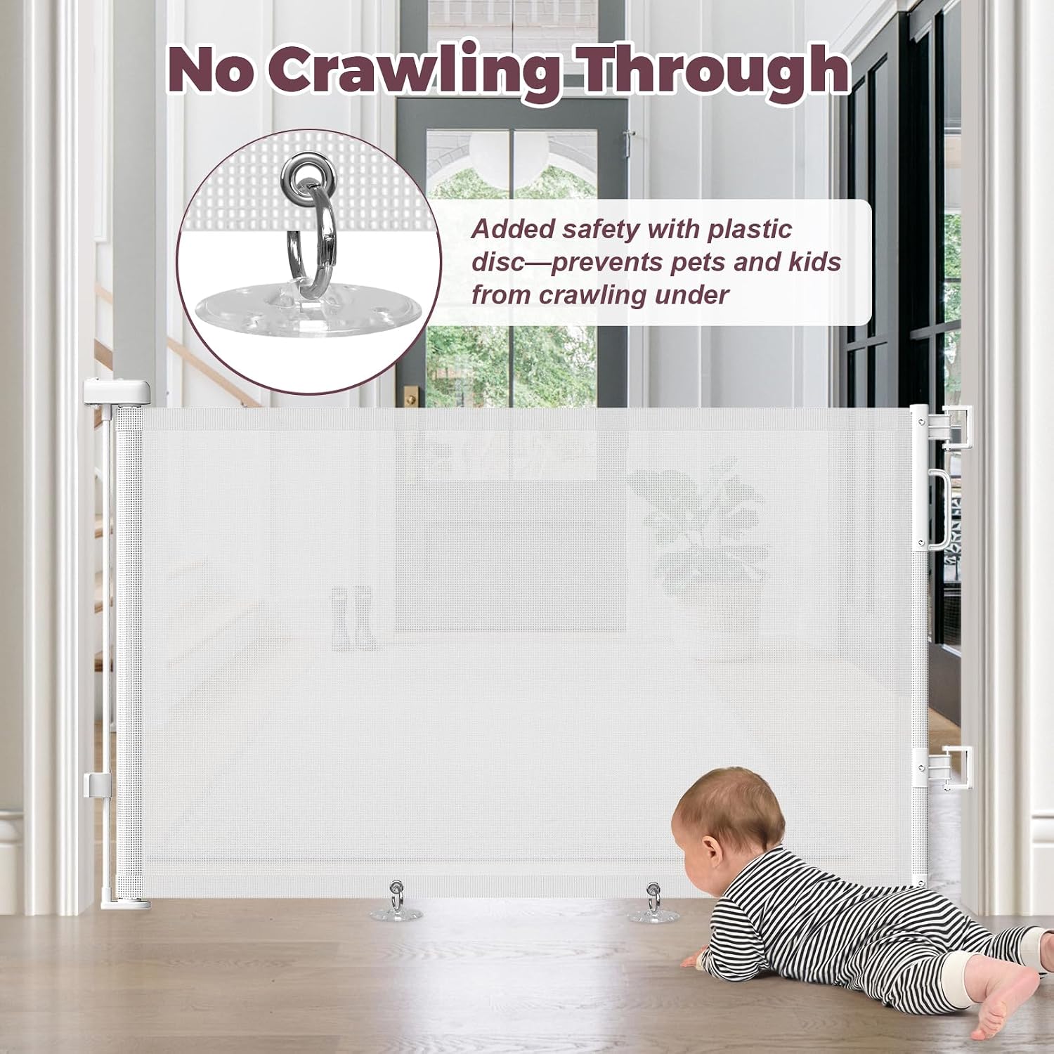 Thumbnail 6 de cideny RMG3455 Retractable Baby Gate 2-Pack, 55-Inch Mesh, 34-Inch Tall