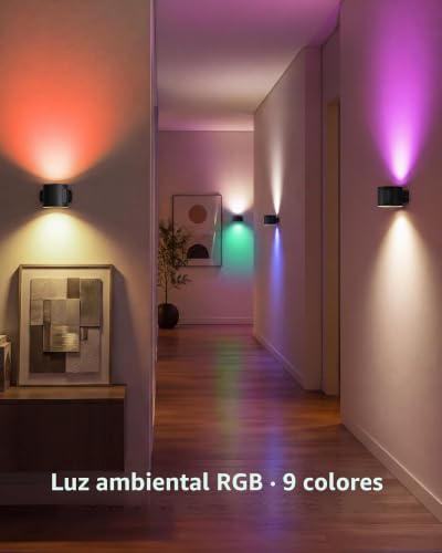 Thumbnail 7 de LuminexDesigns AURI WL01, pack de 2 lámparas de pared LED RGB recargables, negras