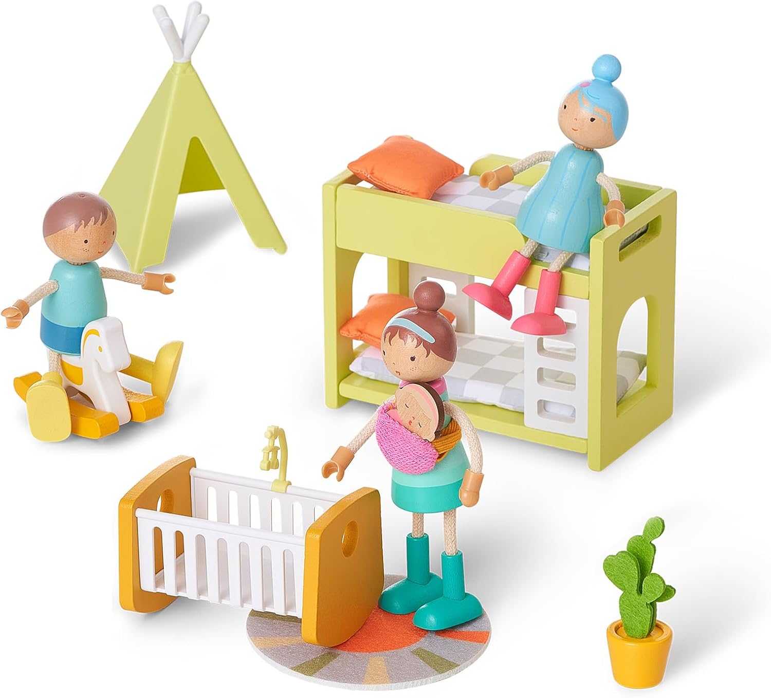 Thumbnail 1 de Wooden dollhouse family set of 7