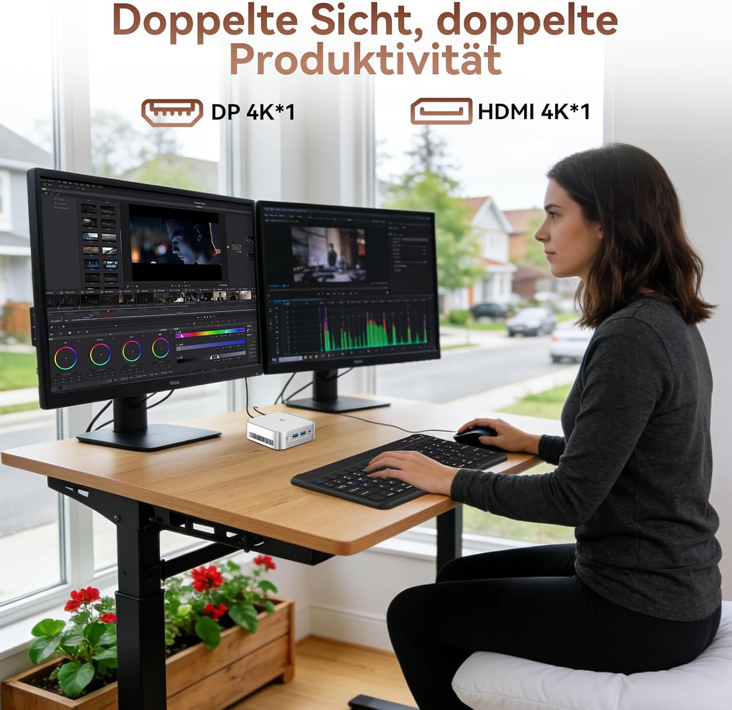 Thumbnail 6 de Huidun H80 Mini PC mit AMD Ryzen 5, 16 GB RAM, 512 GB SSD und 4K@60Hz – für Büro, Schule & Heimkino