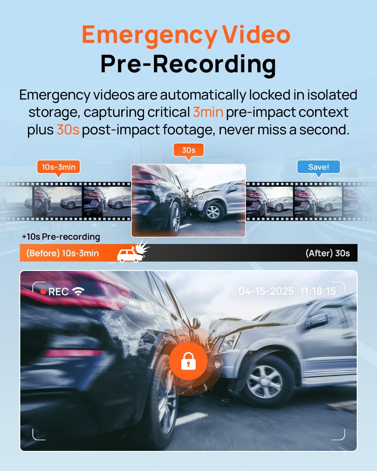 Thumbnail 4 de 70mai A800SE Dual Dash Cam (Front 4K + Rear 1080P) with GPS, WiFi, ADAS and 128GB microSD