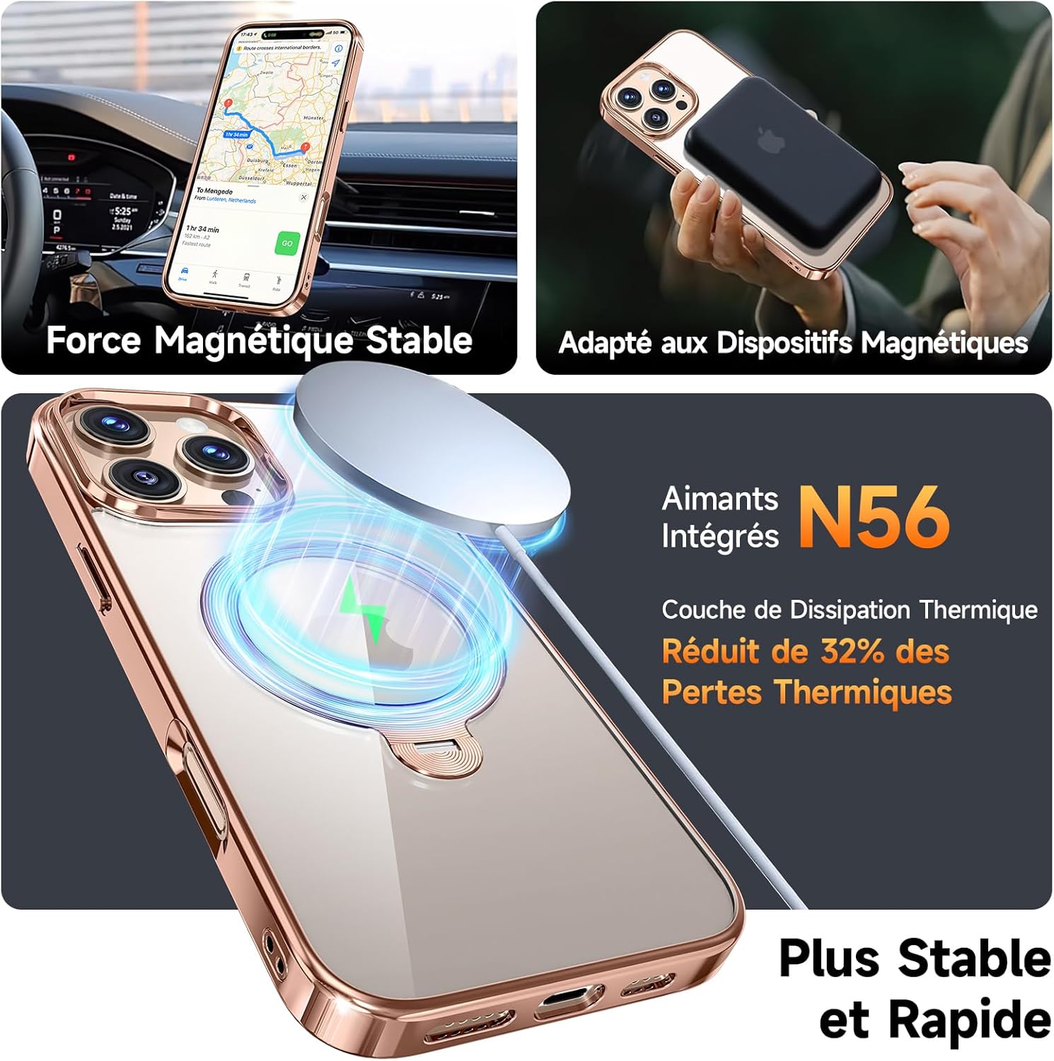 Thumbnail 5 de Yoouther 3 en 1 Coque MagSafe 16 Pro Max 6.9" – Anneau rotatif, protection complète et verre intégrés
