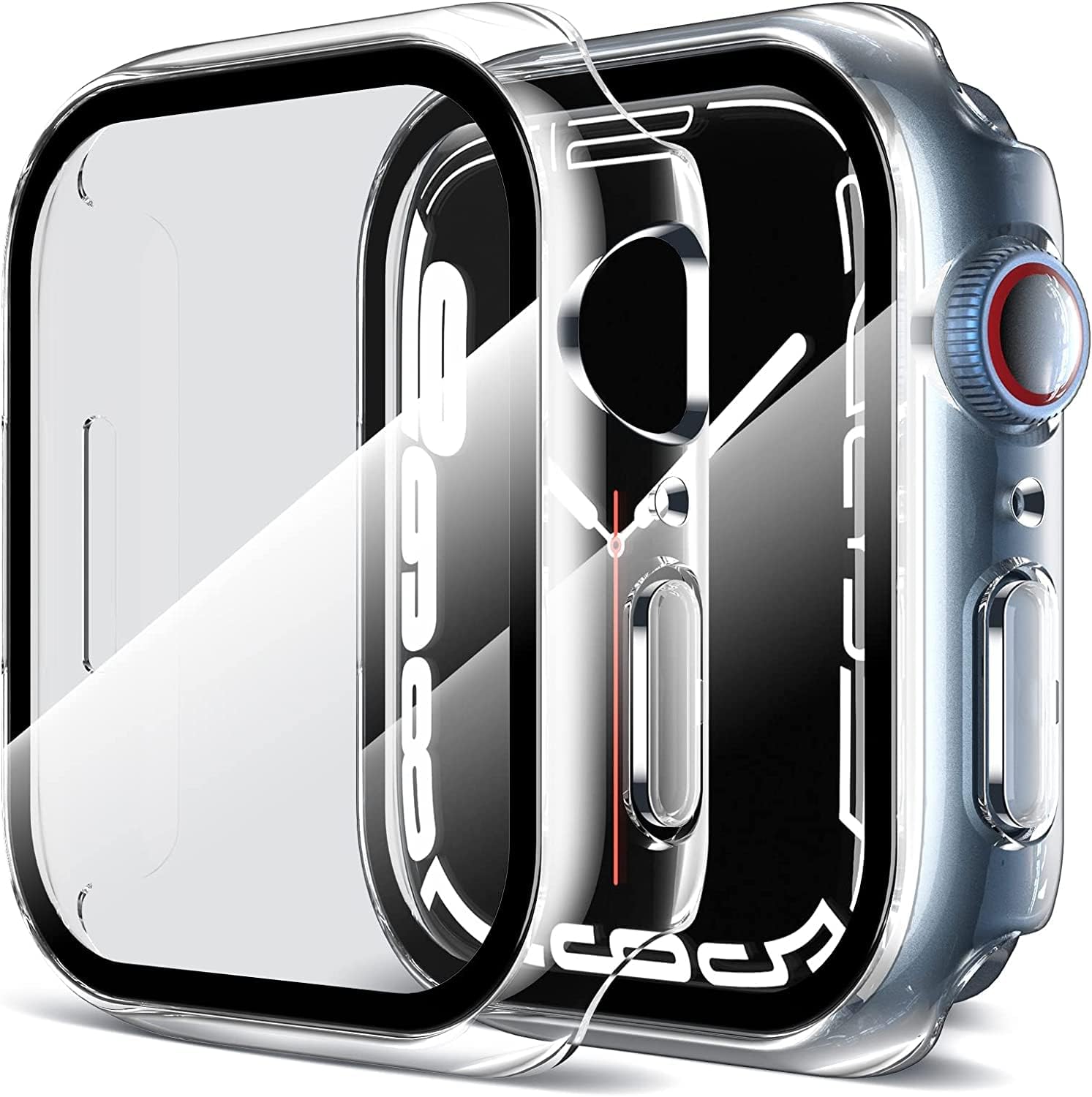 Detalle de LK 2er Set Schutzhülle für Apple Watch 44mm – Series 6/SE/SE2/5/4 mit 9H Härte und HD Klarheit