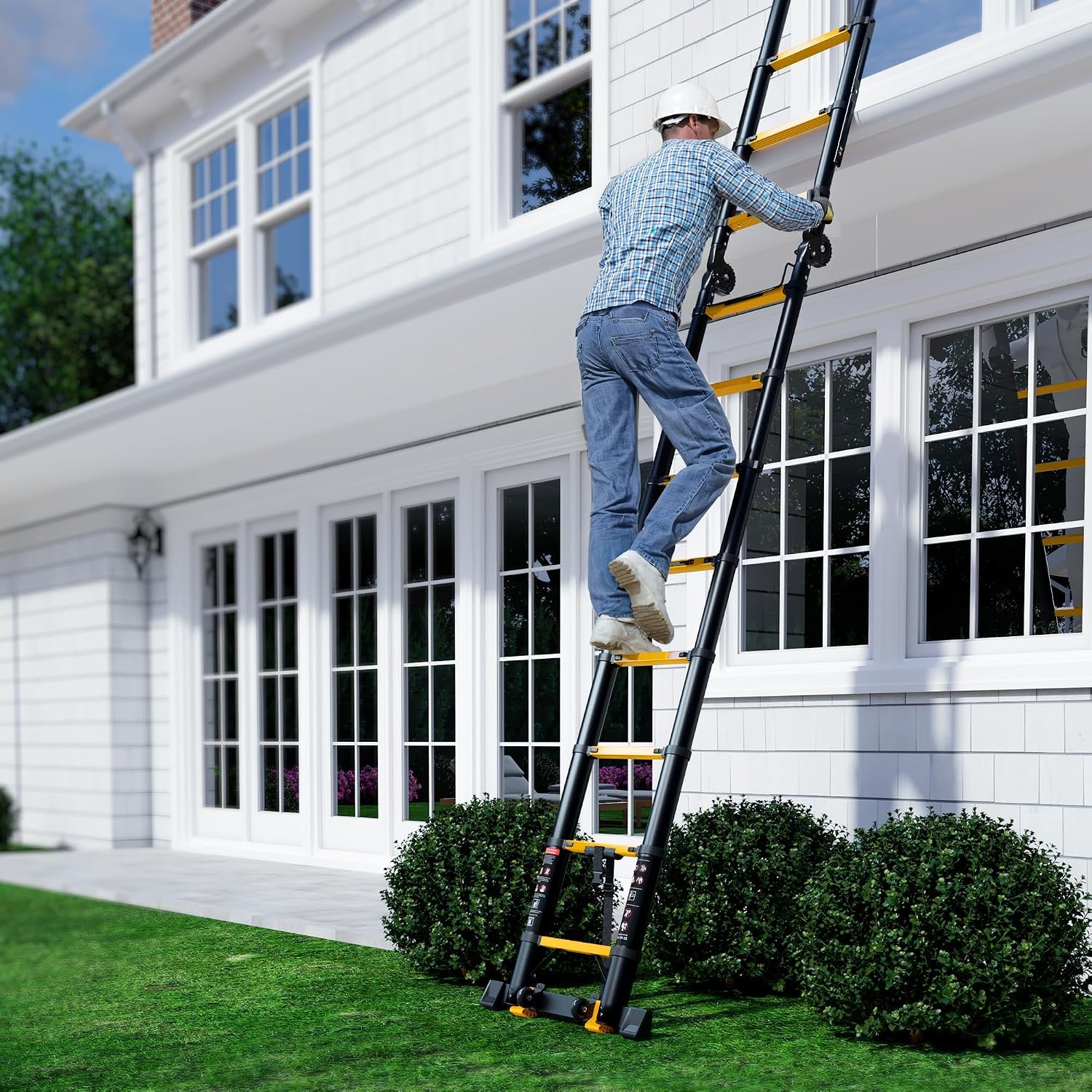 Thumbnail 6 de SINMEIRUN 16AFLY Telescoping Ladder, 16.5 ft, 330 lb, A-Frame and Extension