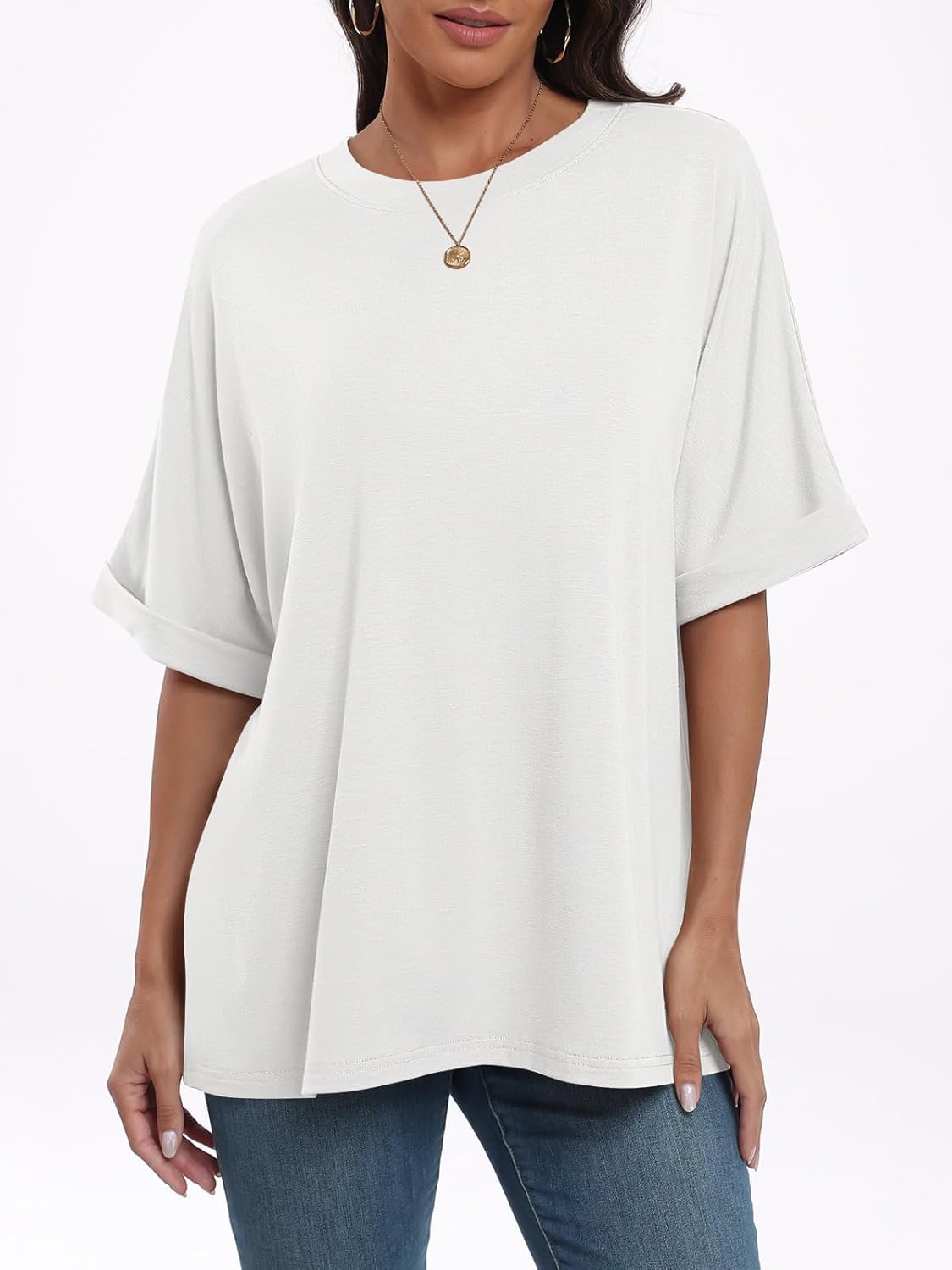 Thumbnail 4 de Cuptacc Oversize Shirt Damen – lockere Tunika mit Rundhals, ideal für Sommer & Büro