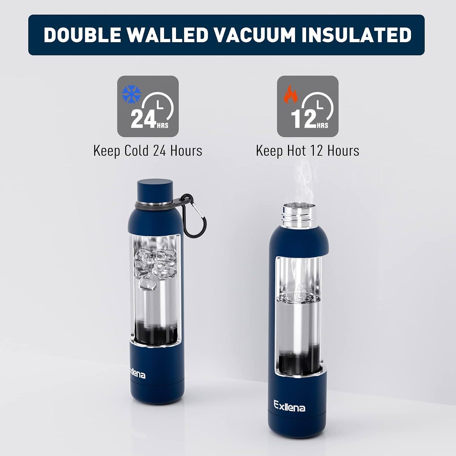 Thumbnail 2 de Exllena 750ml Insulated Bottle with Clip
