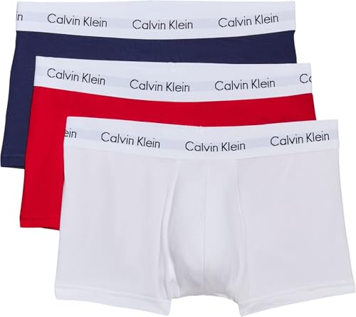 Detalle de Calvin Klein Herren Boxershorts Low Rise TRUNK, 3er Pack U2664G – Mehrfarbig, Small