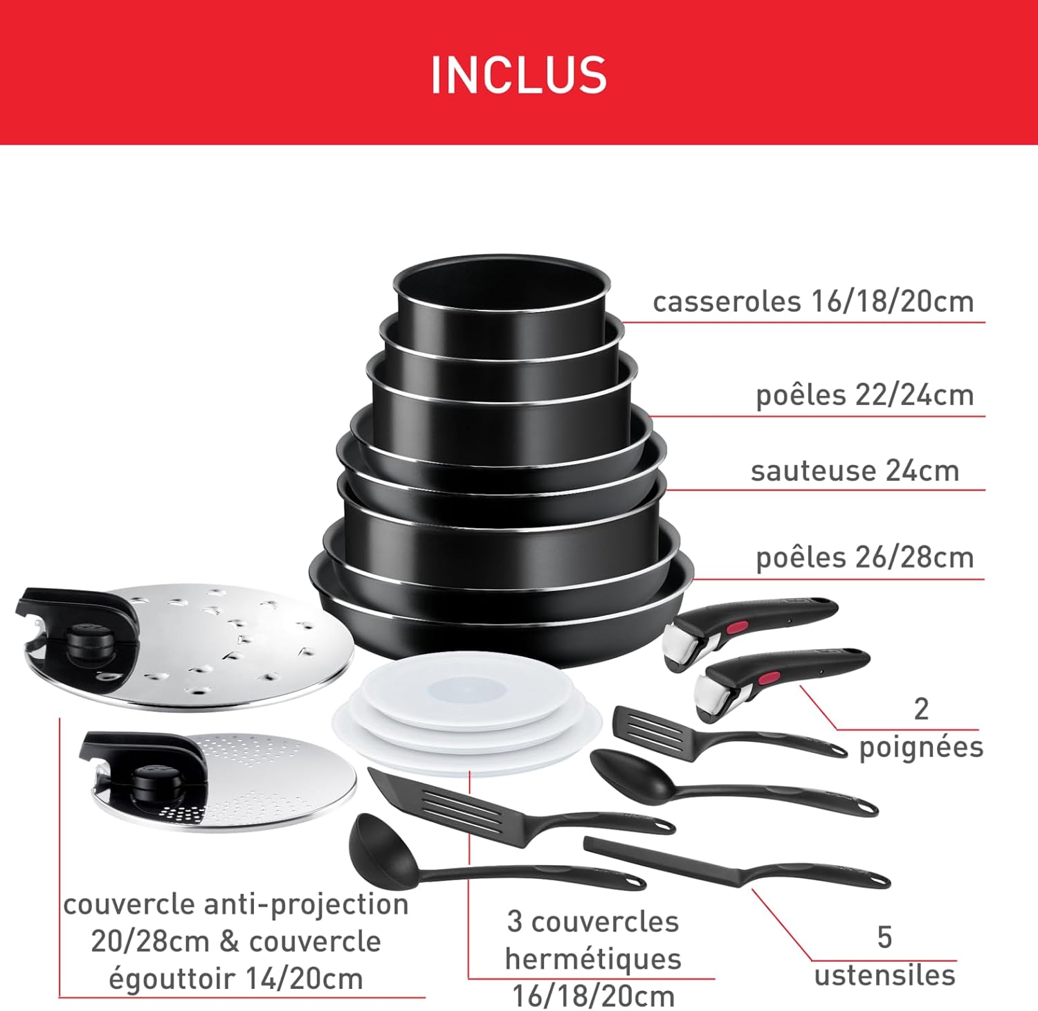 Detalle 2 de Tefal Ingenio batterie de cuisine 20 pièces ⚙