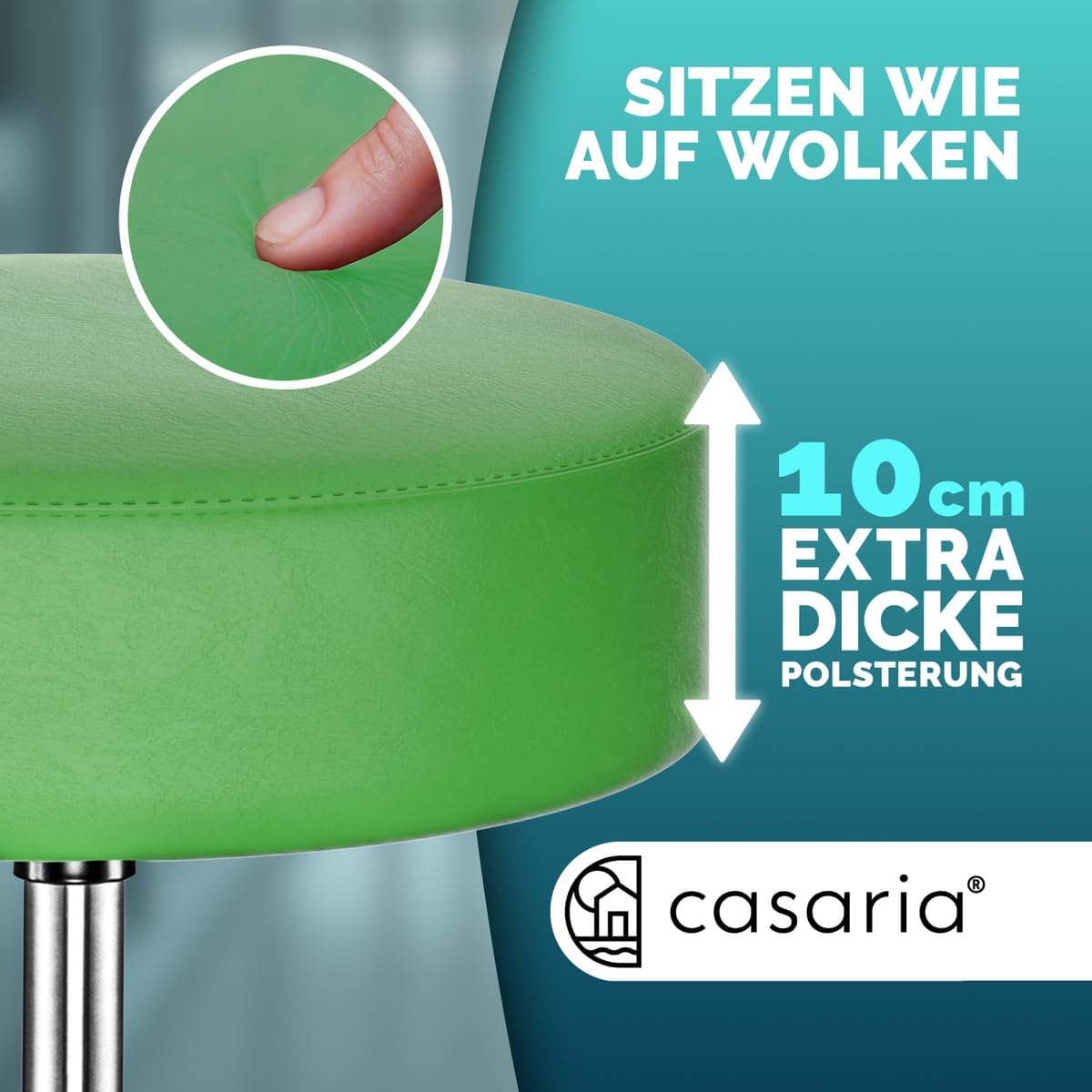Thumbnail 3 de Casaria® Rollhocker höhenverstellbar 46-60 cm